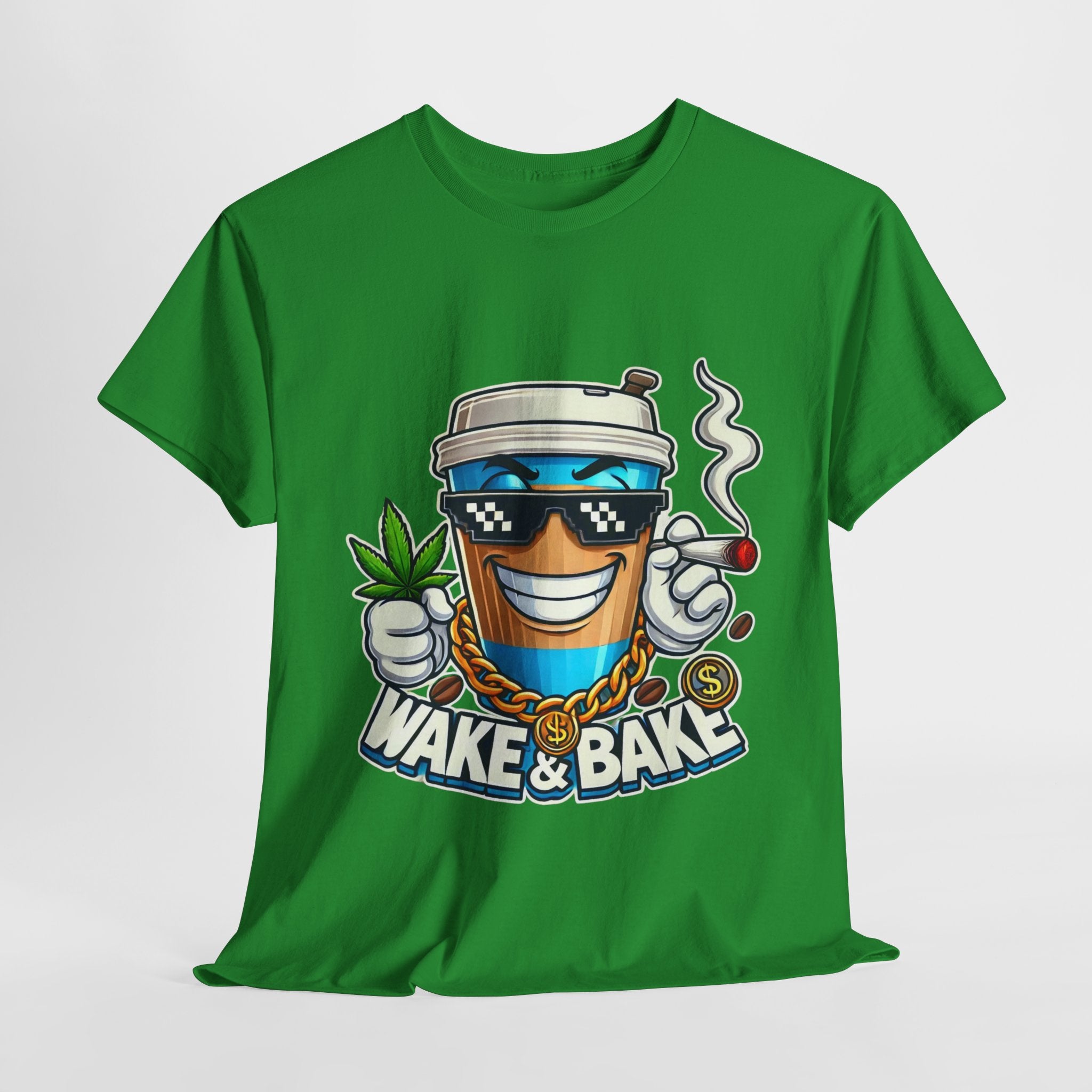 Wake & Bake Unisex Heavy Cotton Tee - Fun Cannabis Culture Shirt