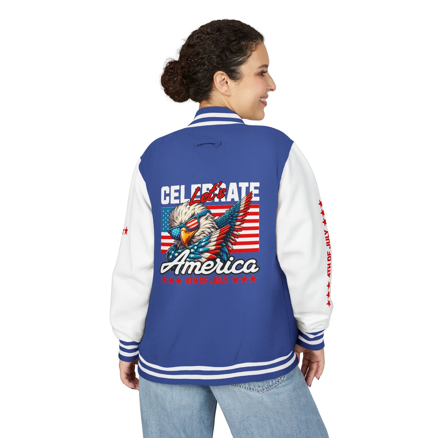 Unisex Heavyweight Letterman Jacket - Celebrate America 4th of July