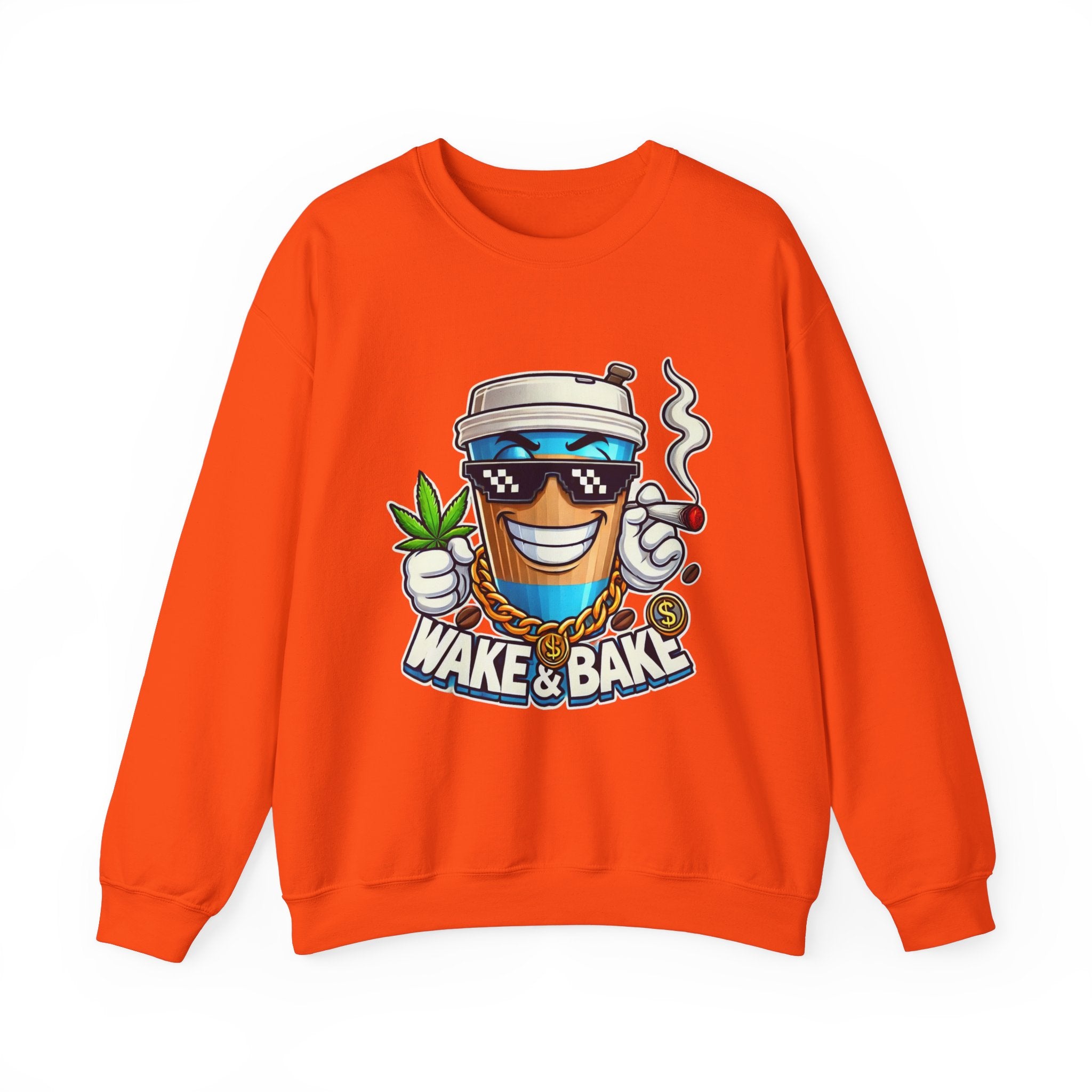 Wake & Bake Unisex Heavy Blend™ Crewneck Sweatshirt - Perfect for Cozy Days & Cannabis Enthusiasts