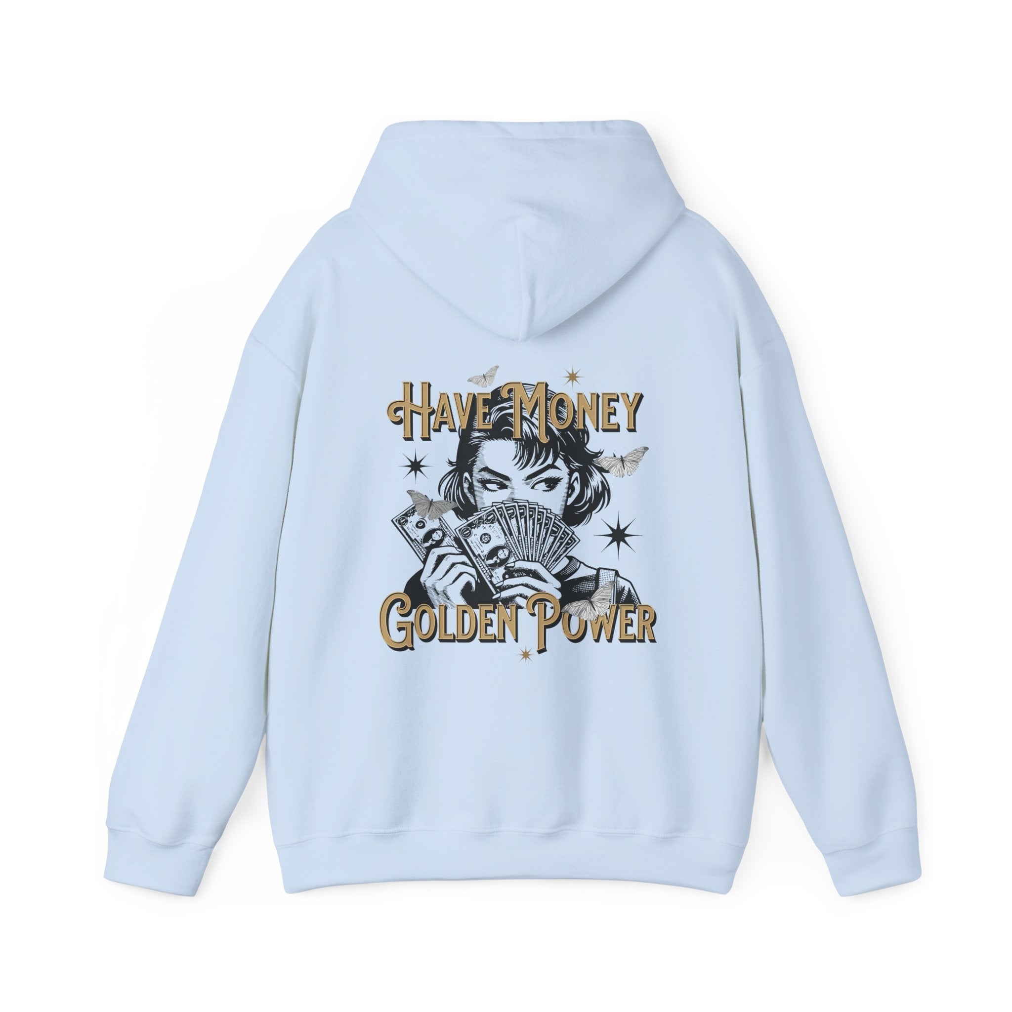 Have Money, Golden Power Graphic Unisex Heavy Blend™ Hooded Sweatshirt -