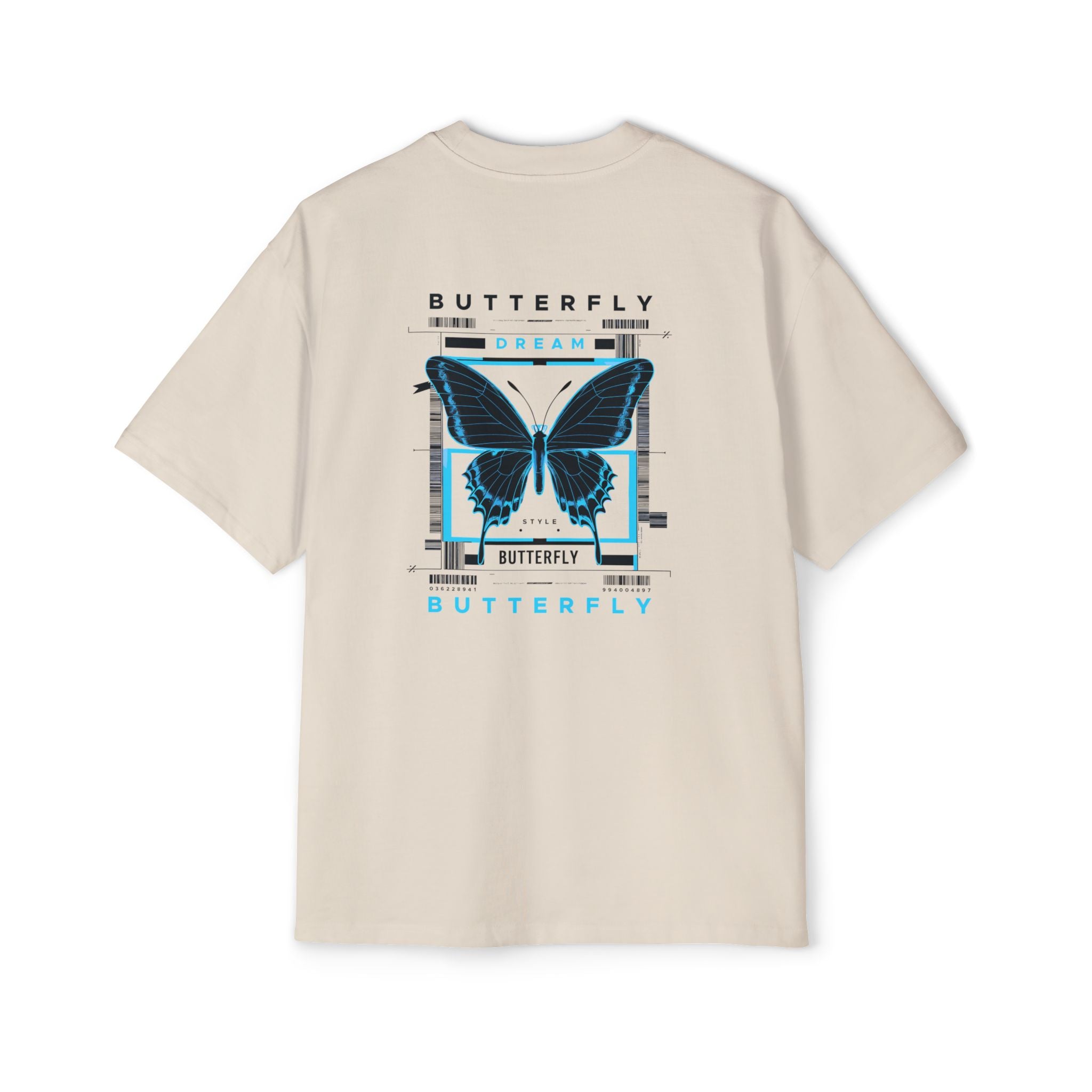 Dream Butterfly Heavy Oversized Tee - Artistic Graphic T-Shirt for Nature Lovers