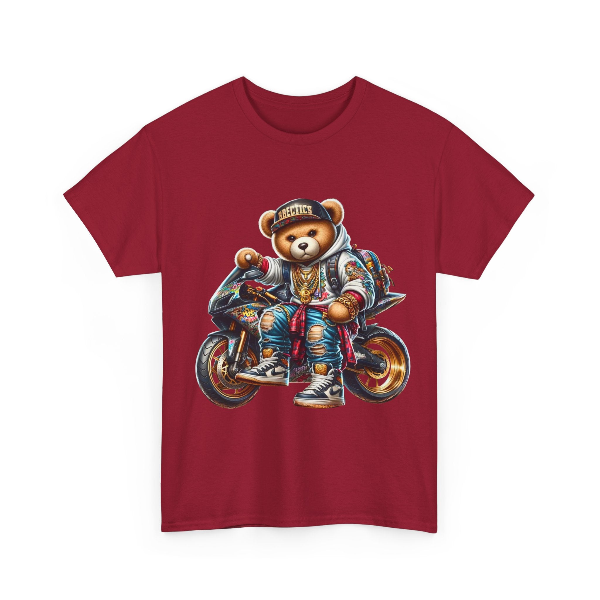 Gangsta Biker Teddy Bear Unisex Heavy Cotton Tee