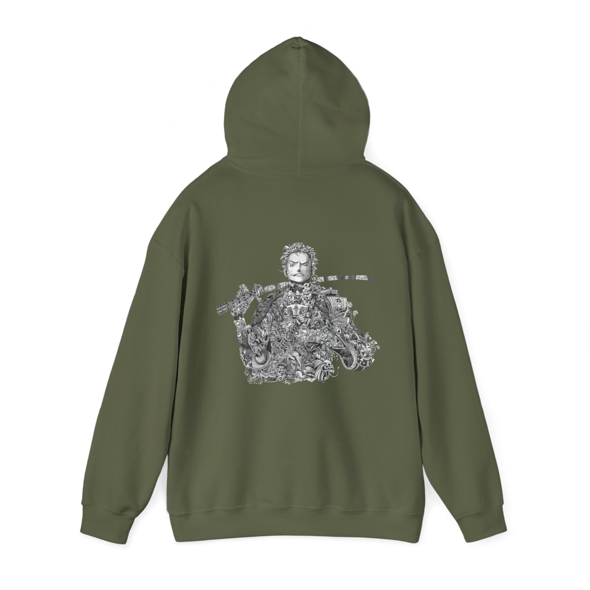 Unisex Hooded Sweatshirt with Artistic Warrior Design - Perfect for Casual Outings & Gifts