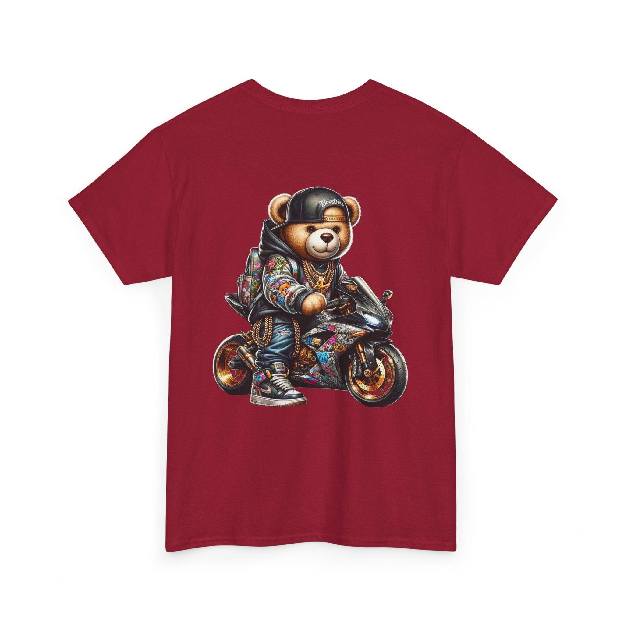 Gangsta Biker Teddy Bear Unisex Heavy Cotton Tee