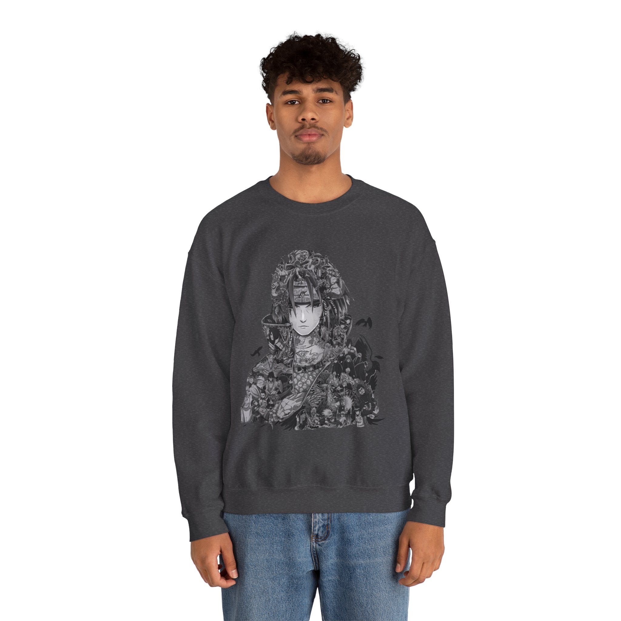 Unisex Heavy Blend™ Crewneck Sweatshirt with Artistic Warrior Design