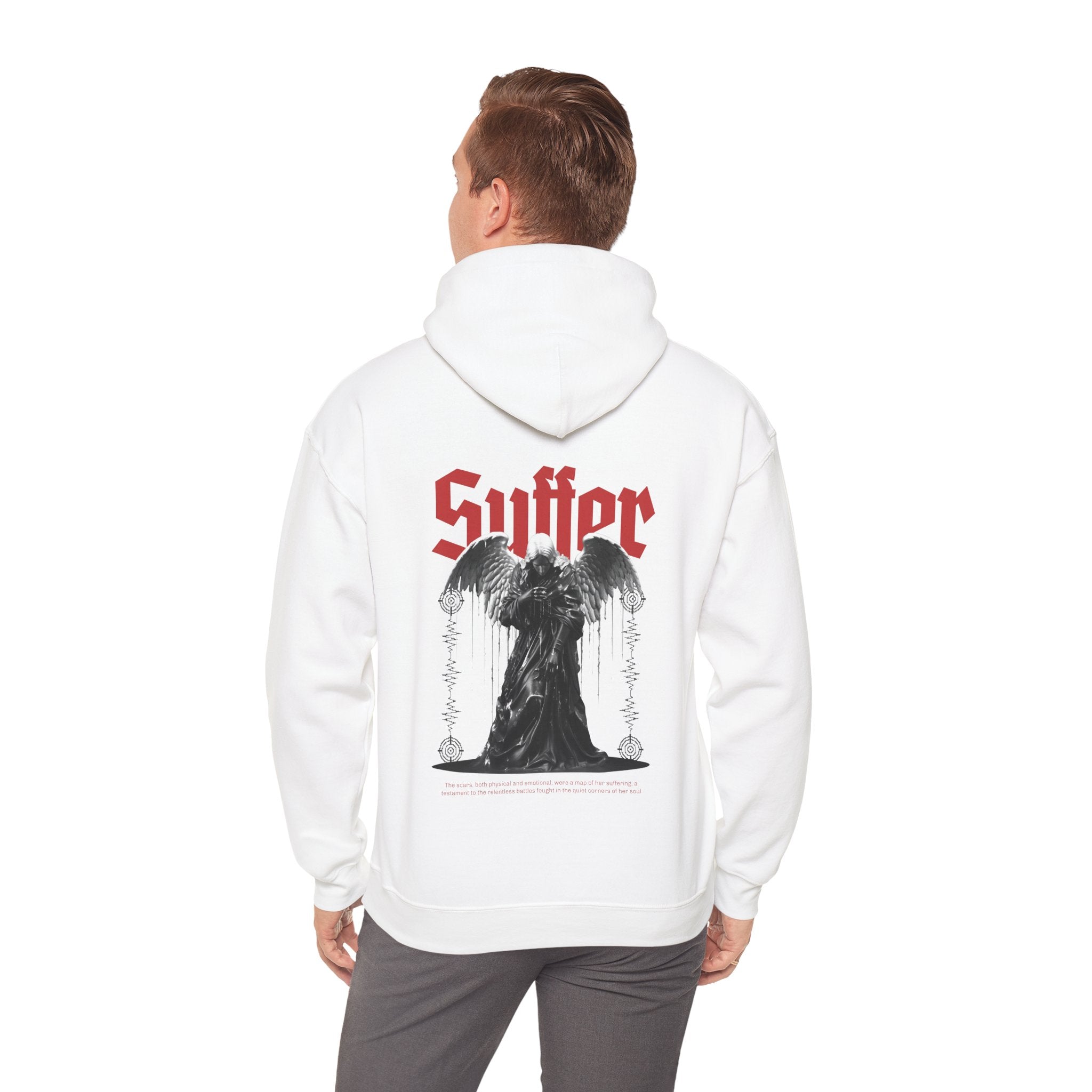 Gothic Unisex Hooded Sweatshirt - 'Suffer' Design
