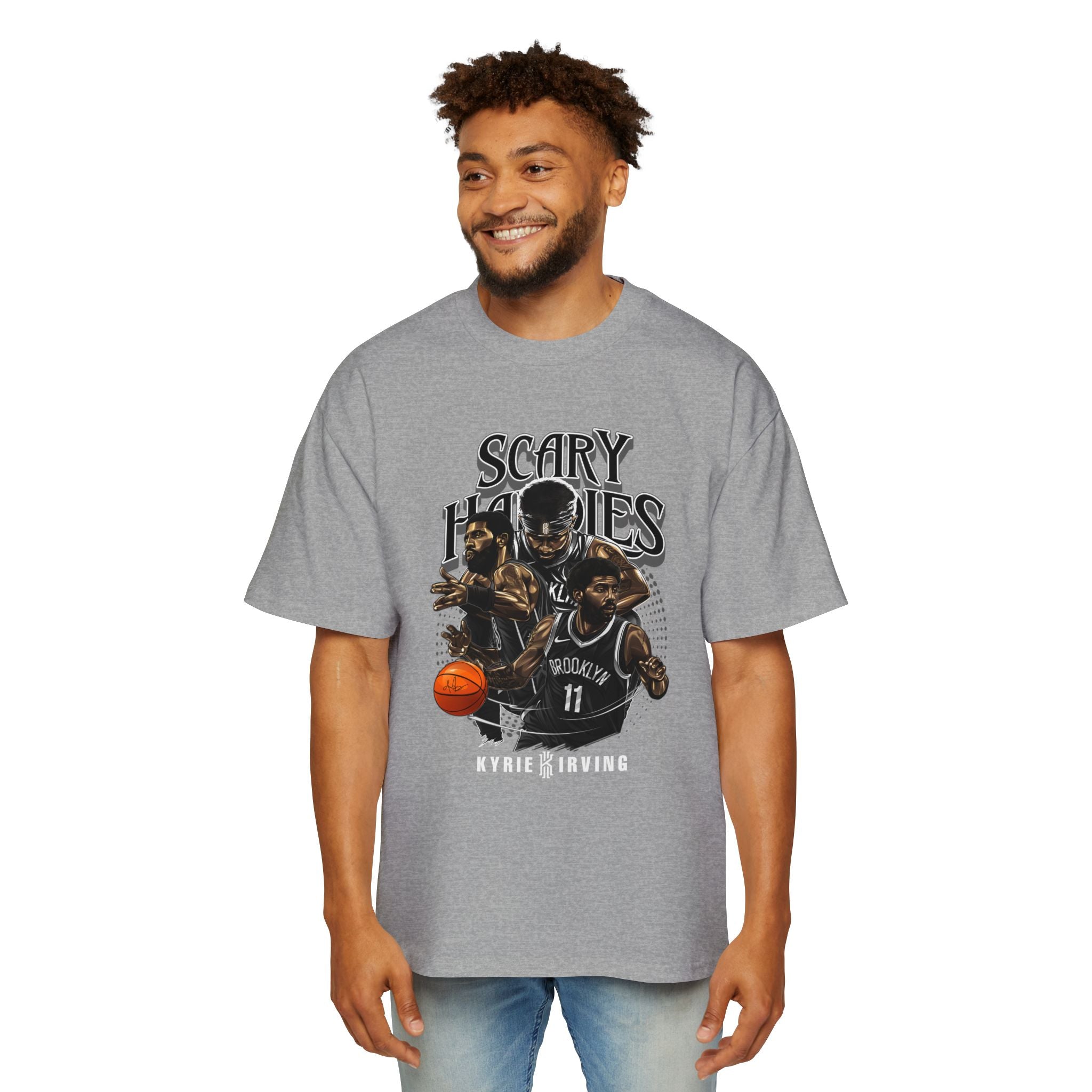 Heavy Oversized Tee - Scary Hours Graphic Tee for Basketball Fans
