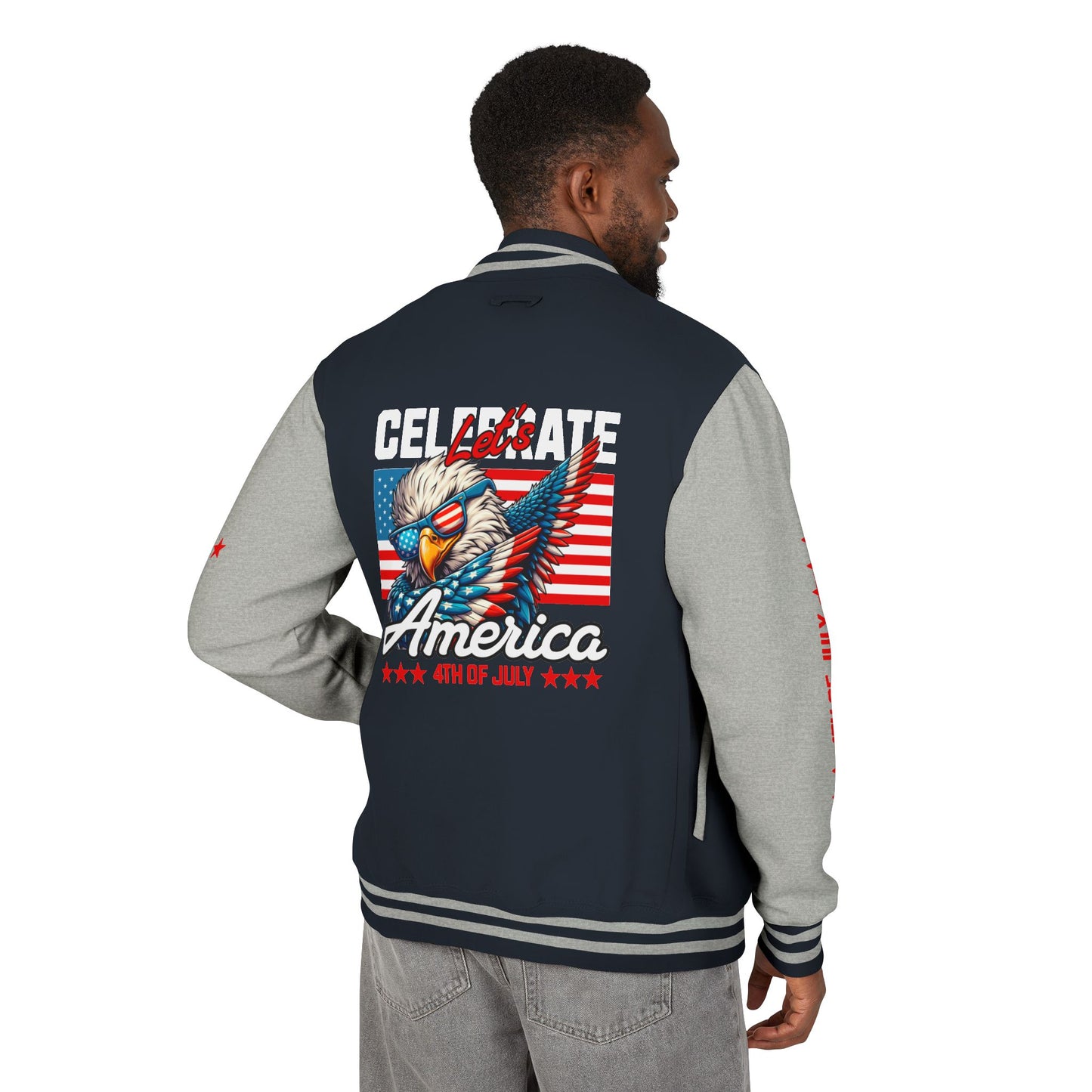 Unisex Heavyweight Letterman Jacket - Celebrate America 4th of July