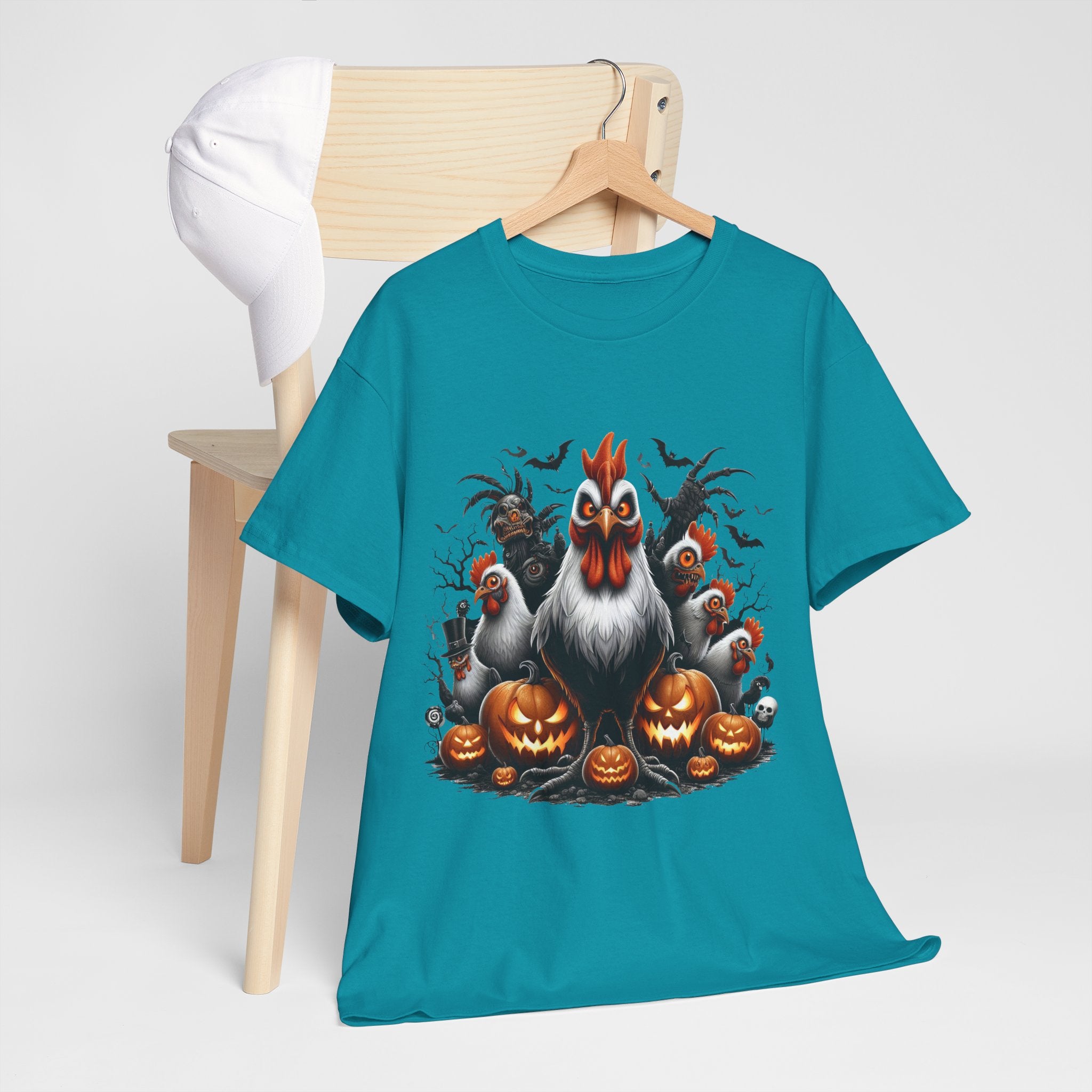 Halloween Chikens Unisex Heavy Cotton Tee