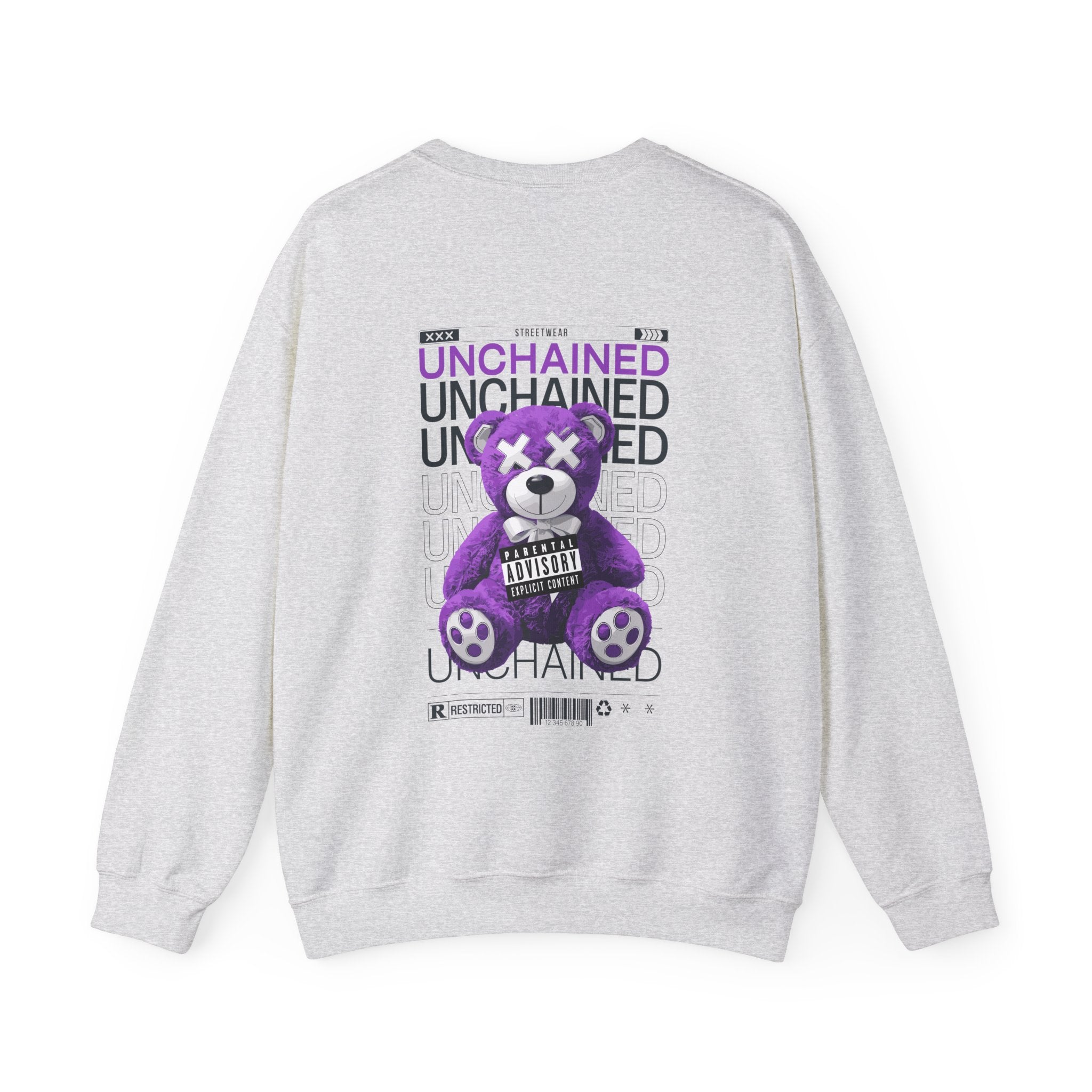 Unisex Heavy Blend™ Crewneck Sweatshirt - Purple Bear Graphic - Unique Streetwear Design