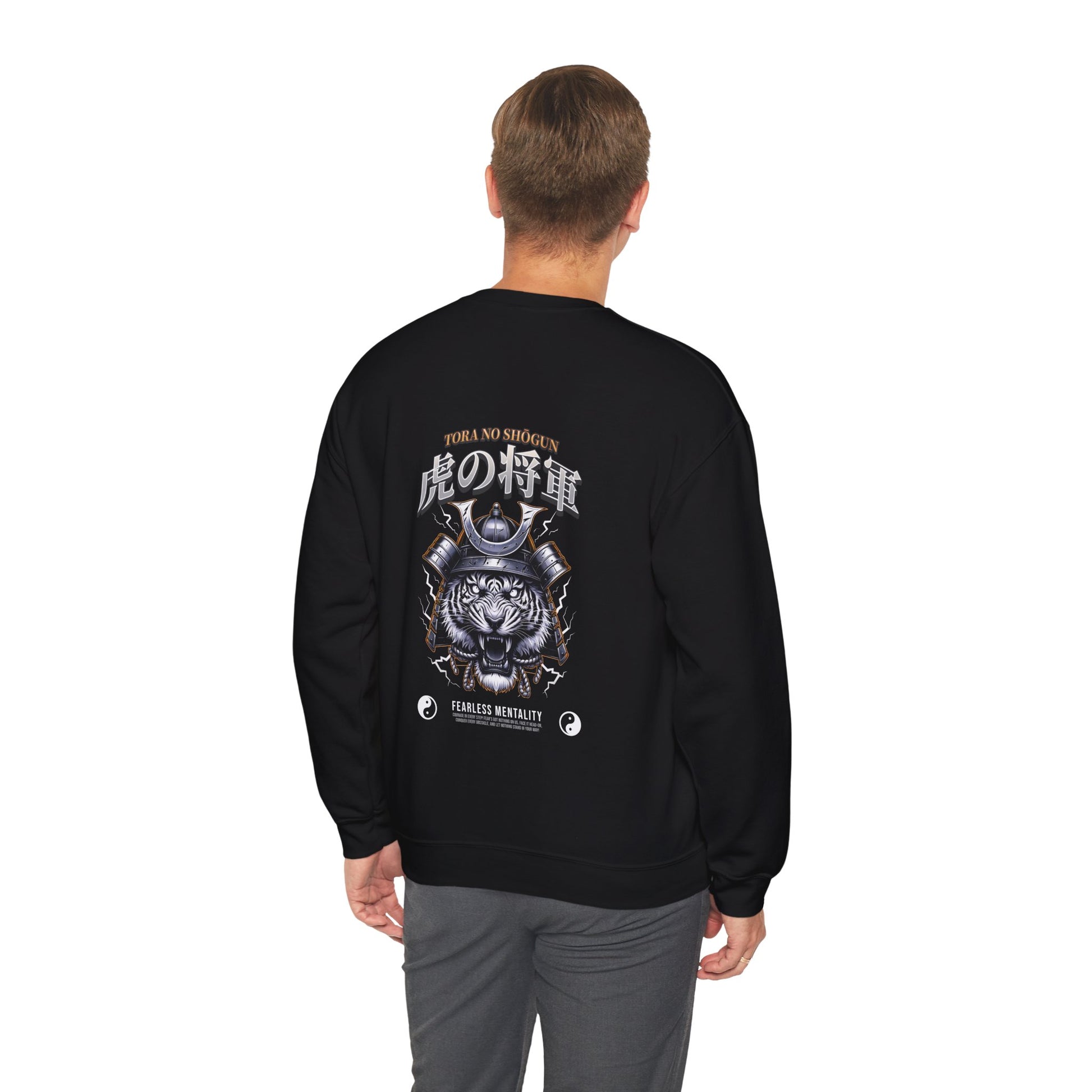 Fearless Samurai Tiger Unisex Crewneck Sweatshirt.