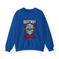 Skull Art Crewneck Sweatshirt – Destroy My Trust Design | Unisex Heavy Blend™