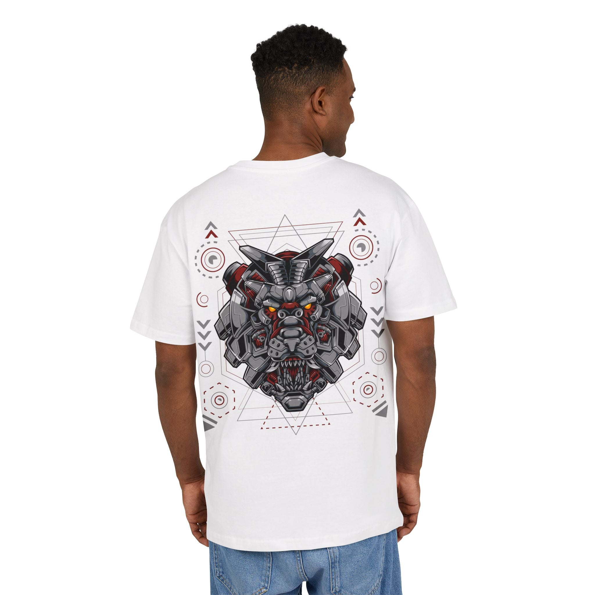 Samurai Lion Unisex Heavy Oversize Tee - Bold Graphic Design