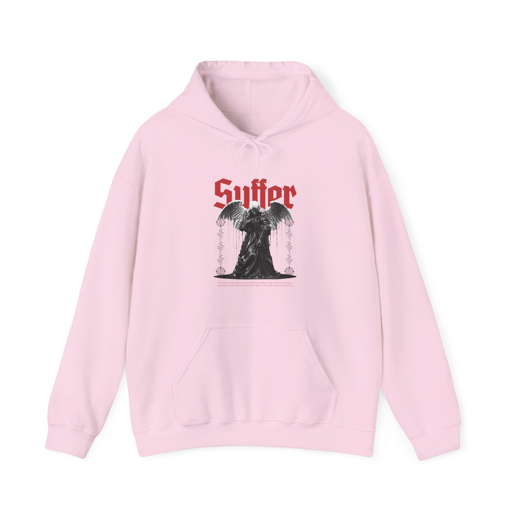 Gothic Unisex Hooded Sweatshirt - 'Suffer' Design