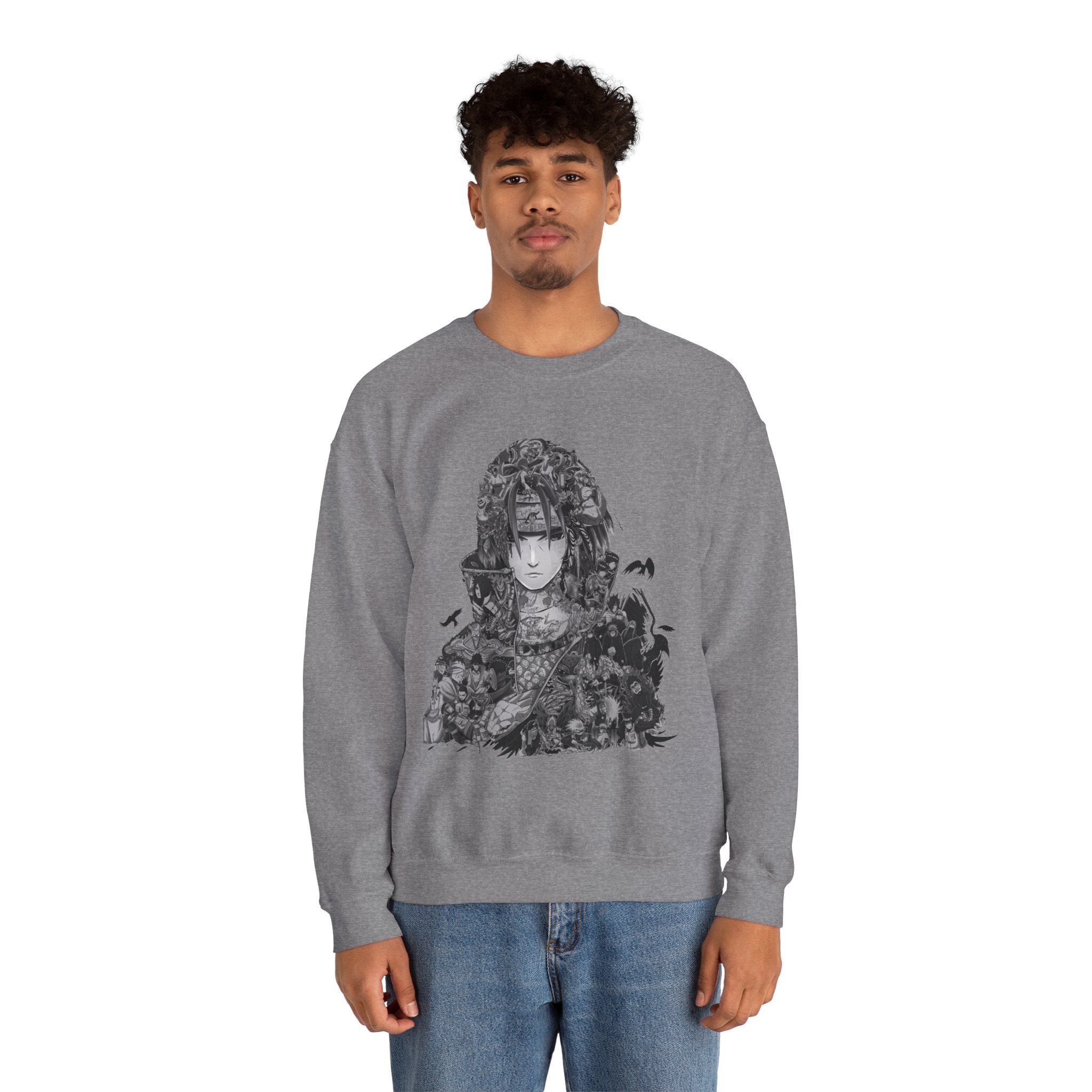 Unisex Heavy Blend™ Crewneck Sweatshirt with Artistic Warrior Design