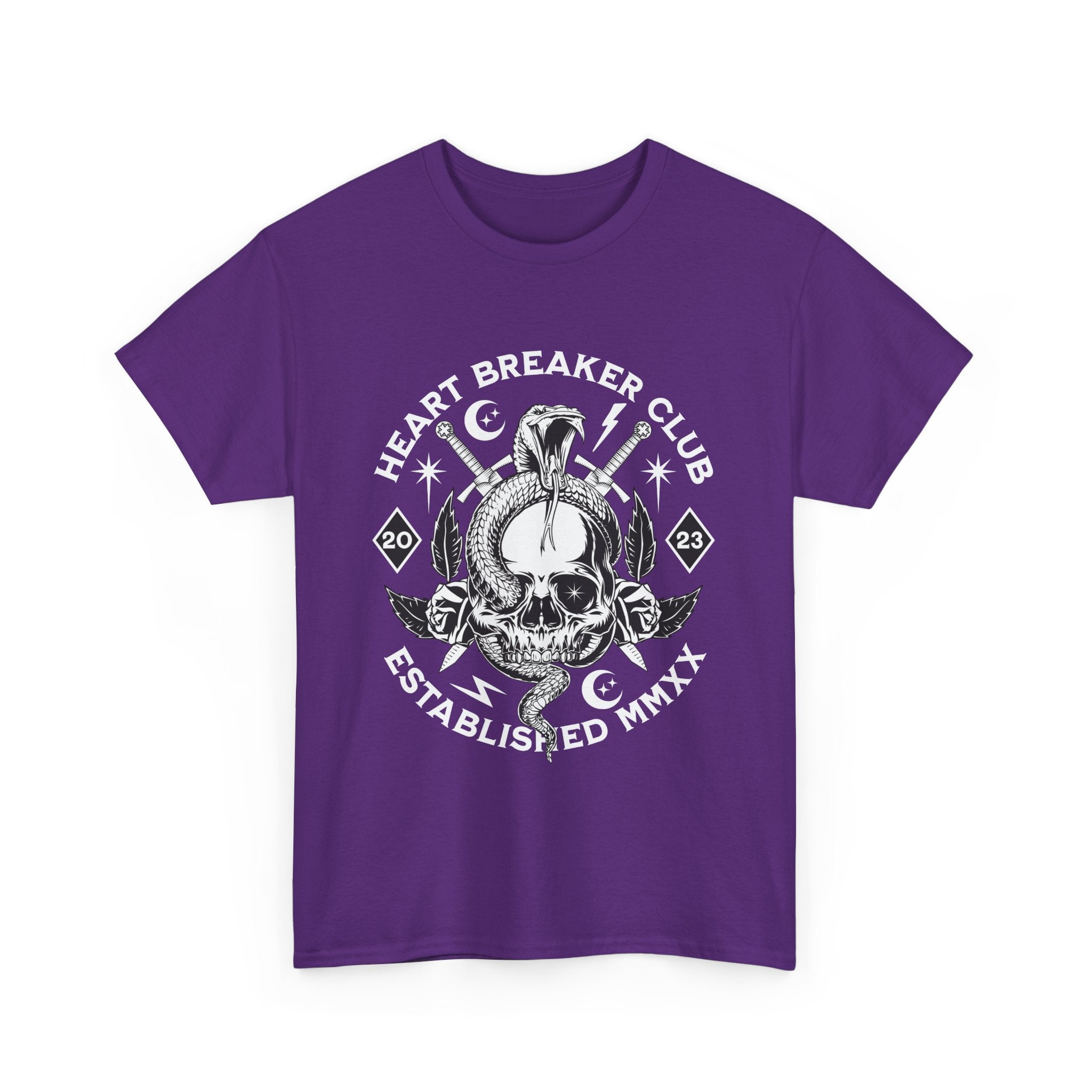 HEART BREAKER CLUB Skull Unisex Heavy Cotton Tee - Edgy Graphic T-Shirt for Casual Vibes