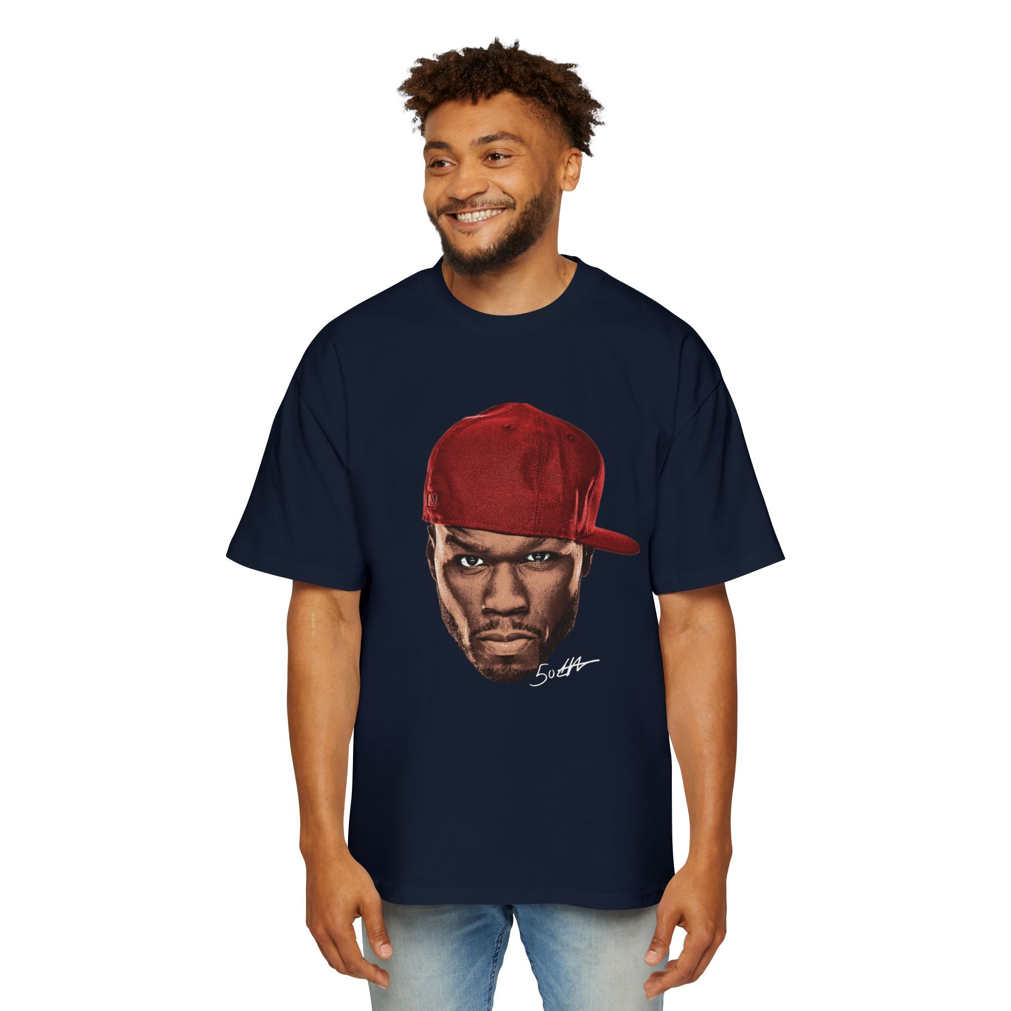 Heavy Oversized Tee - Bold Red Graphic Style