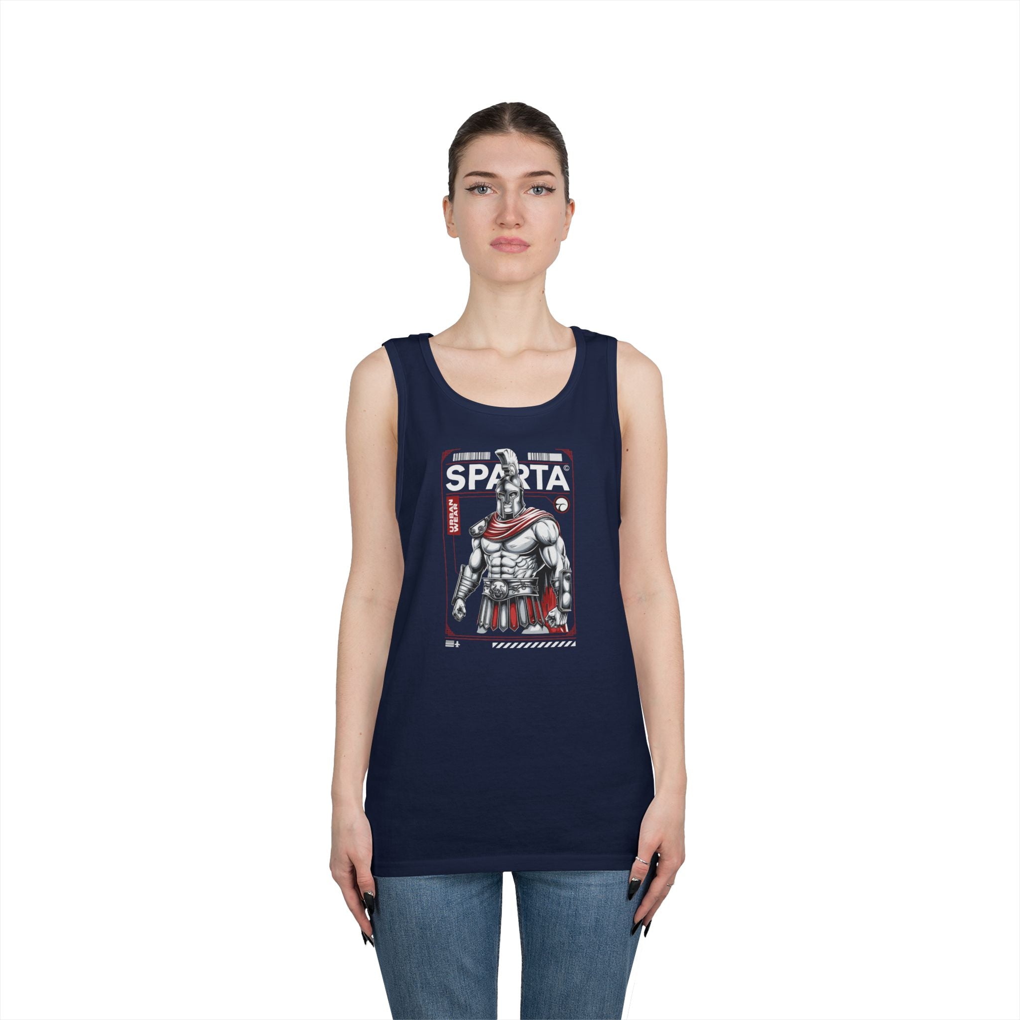 Sparta Warrior Unisex Heavy Cotton Tank Top - Bold Graphic Tee for Fitness & Casual Wear