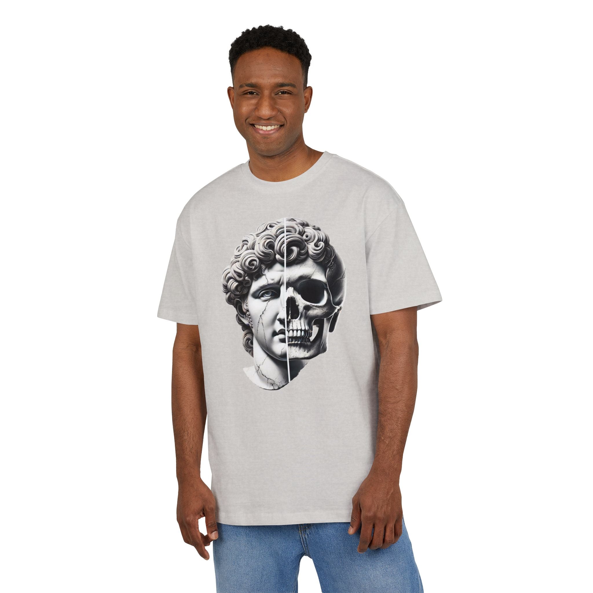 Half Skull Gangsta David Unisex Heavy Oversize Tee