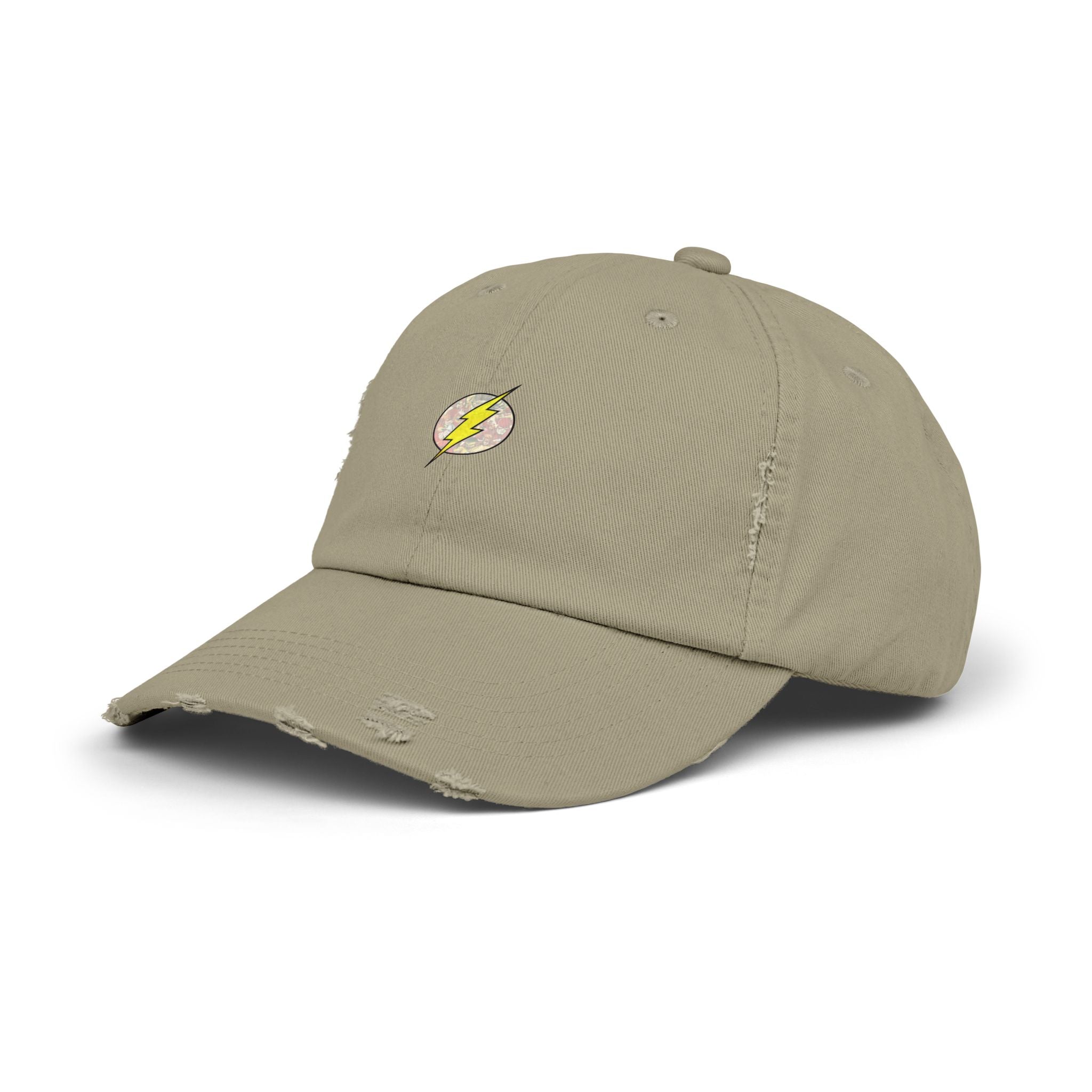 Distressed Cap with Lightning Design - Casual Fashion Essential
