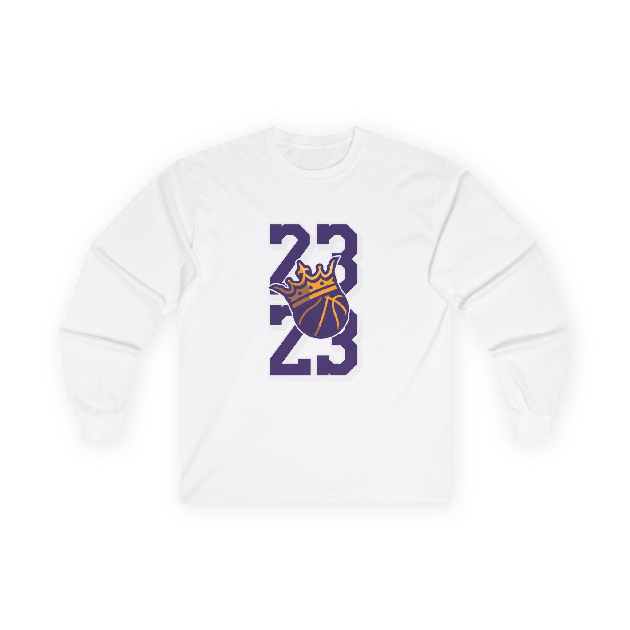 Unisex Long Sleeve Tee with 2023 Crown Design - Perfect for Sports Fans