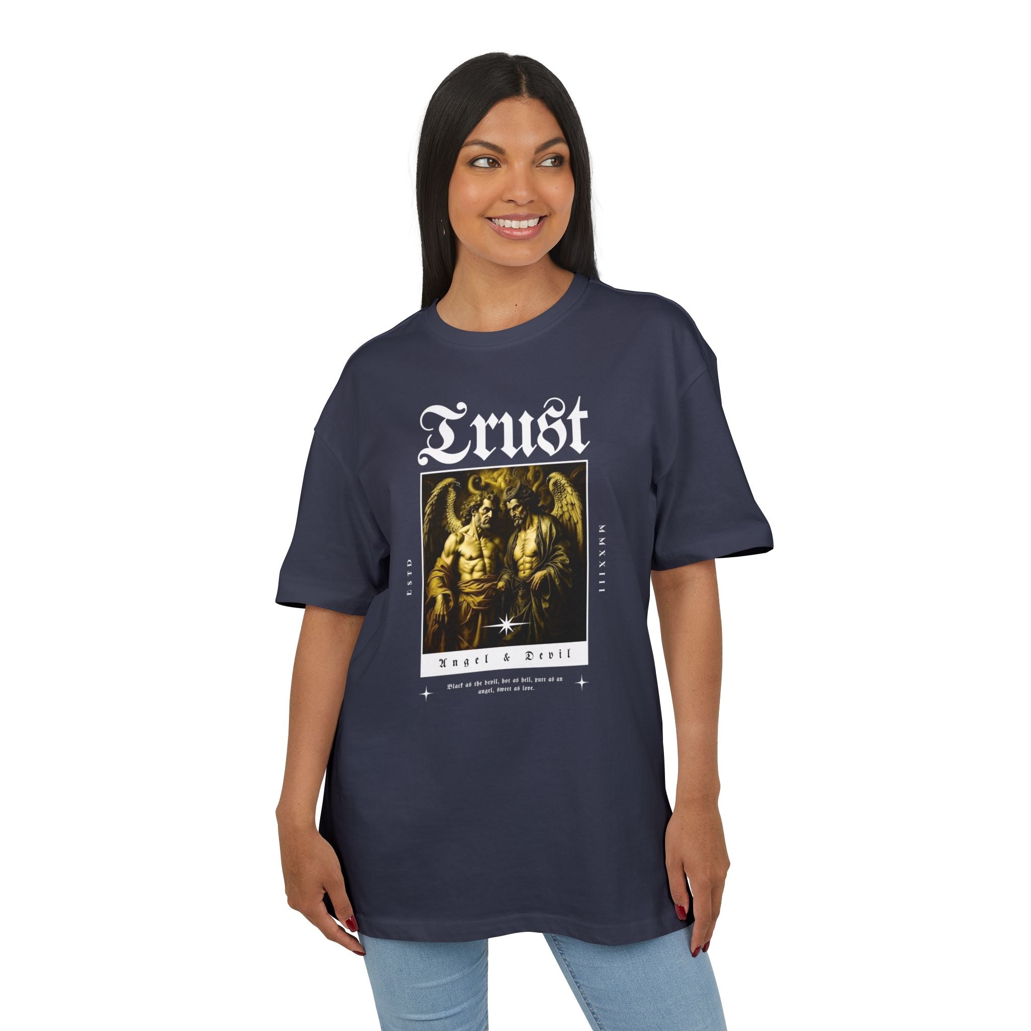 Trust Oversize Unisex Tee – Angel & Devil Design