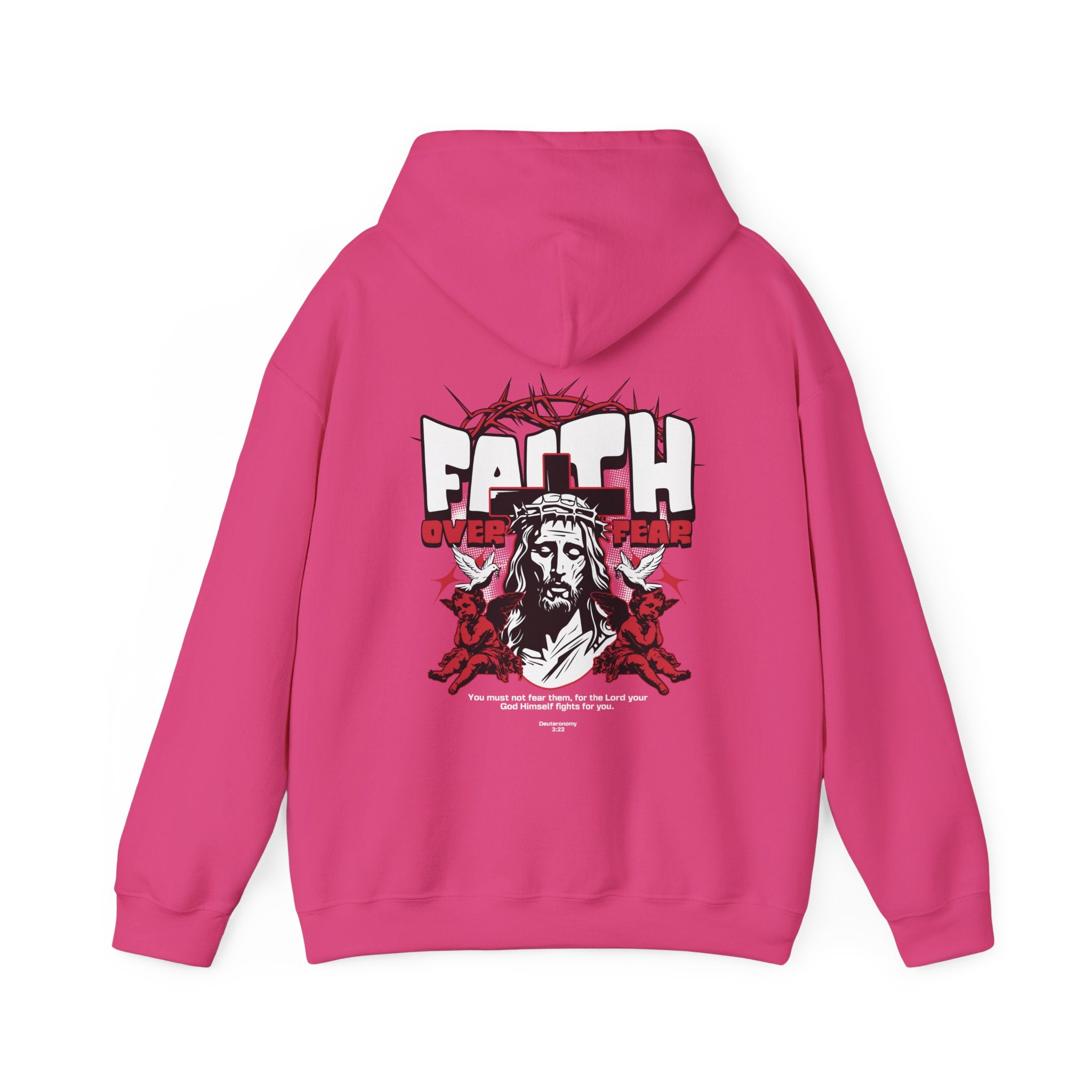 Faith Over Fear Hoodie - Unisex Heavy Blend™ Sweatshirt, Inspirational Religious Apparel