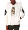8 Ball White Hooded Leather Jacket
