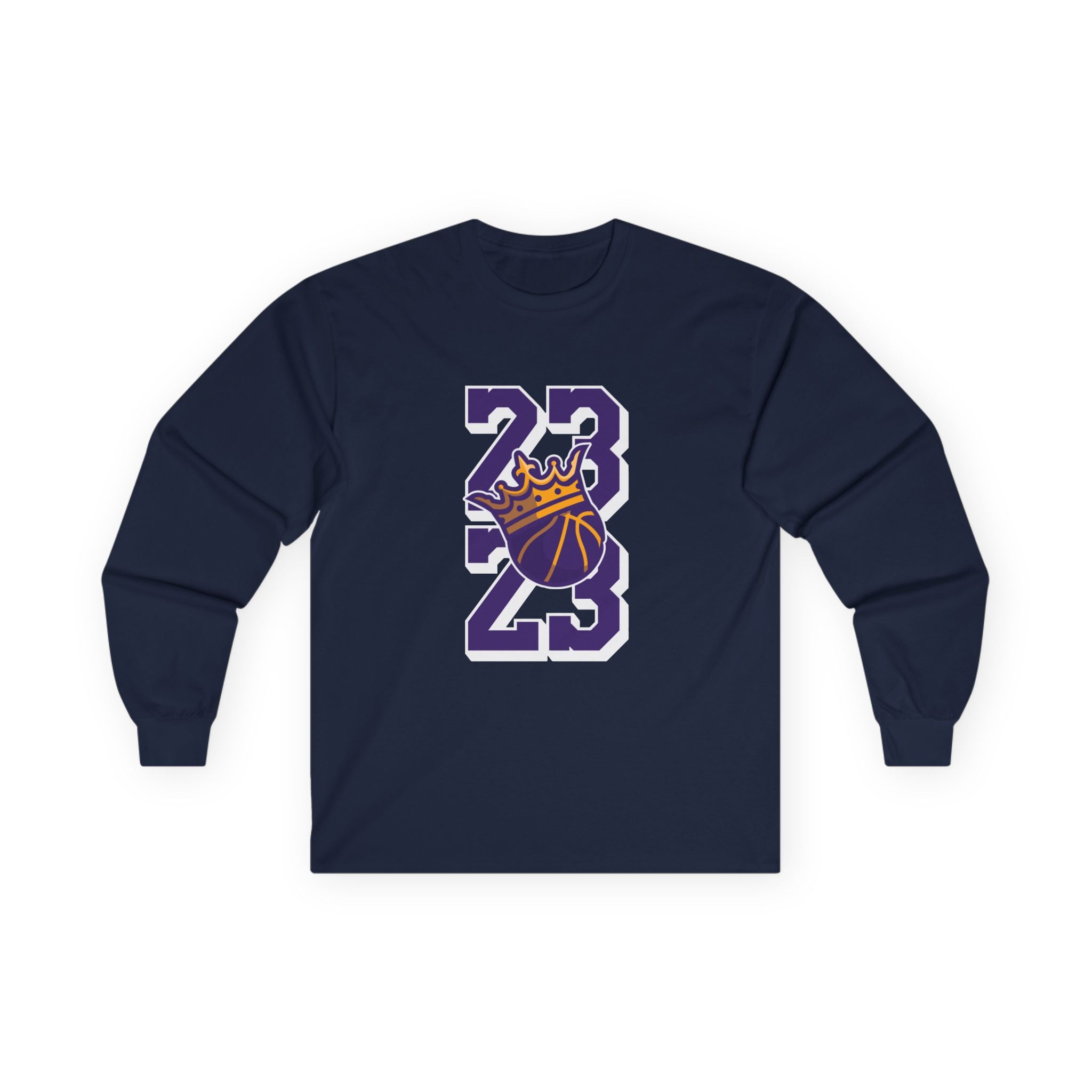 Unisex Long Sleeve Tee with 2023 Crown Design - Perfect for Sports Fans