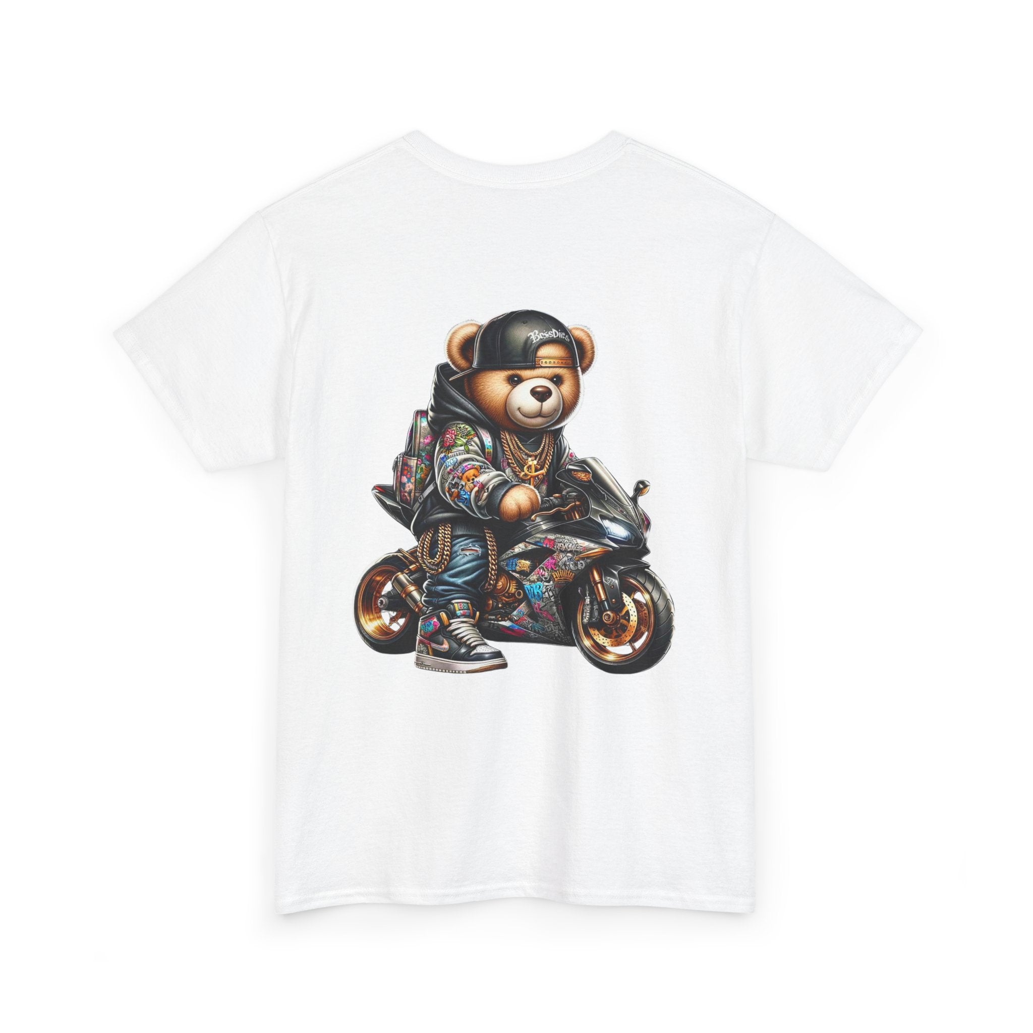 Gangsta Biker Teddy Bear Unisex Heavy Cotton Tee