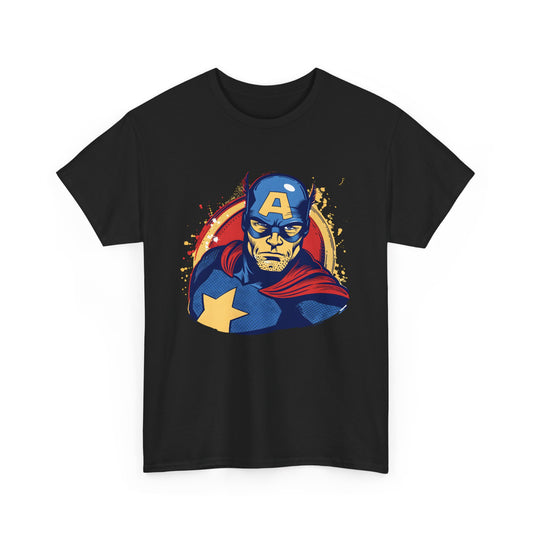 Heroic Unisex Heavy Cotton Tee - Vintage Captain America Design