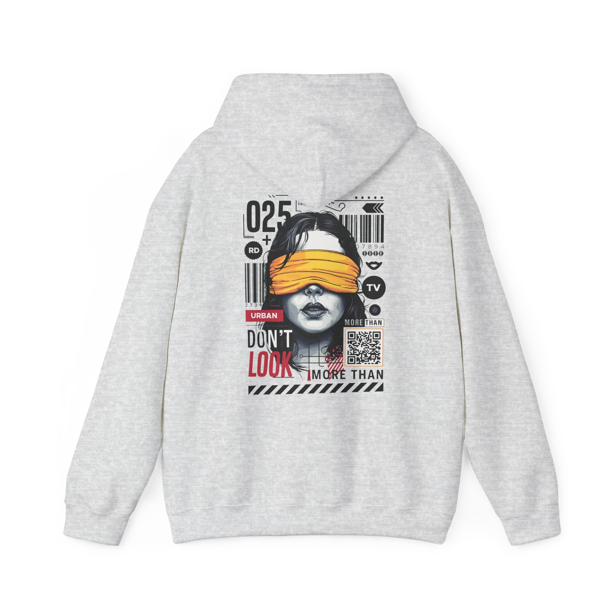 Unisex Heavy Blend Hooded Sweatshirt - Bold Vintage Graphic 'Don't Look' Design