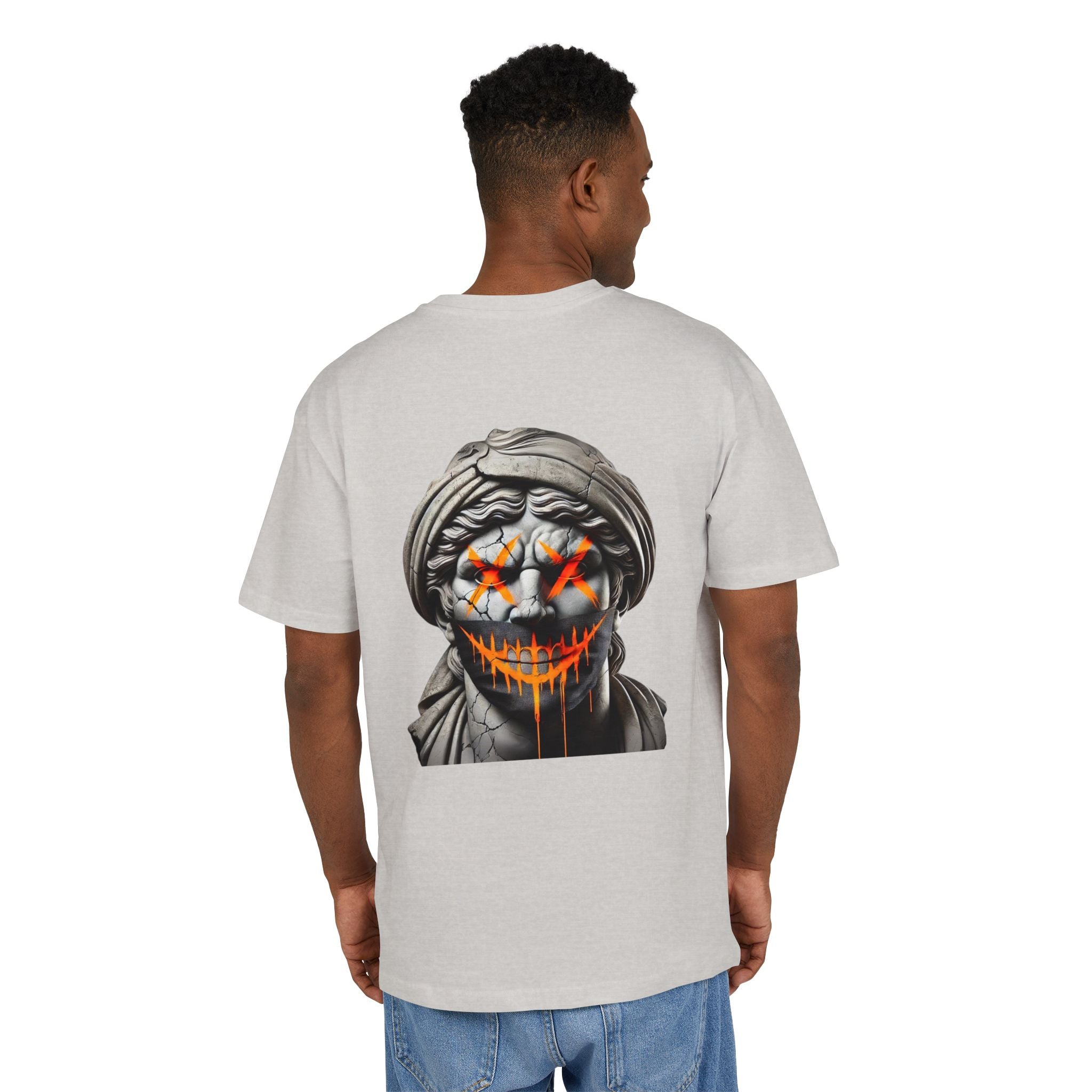 Dripping Gangsta David Oversize Tee with Distorted Statue Design