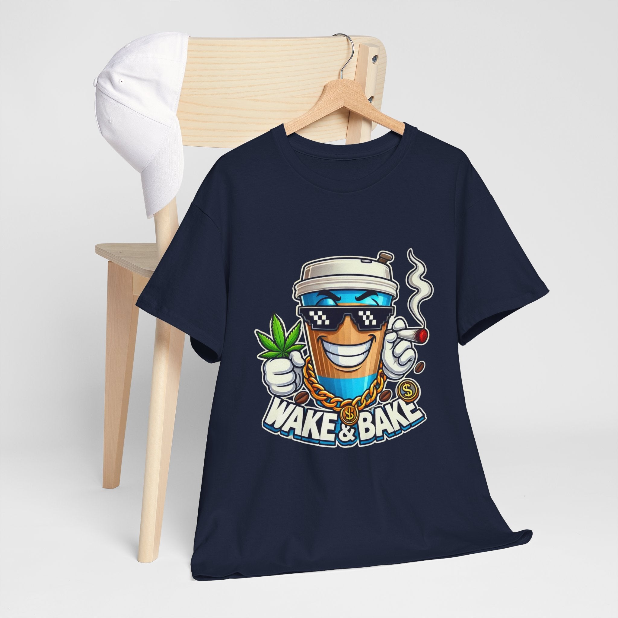 Wake & Bake Unisex Heavy Cotton Tee - Fun Cannabis Culture Shirt