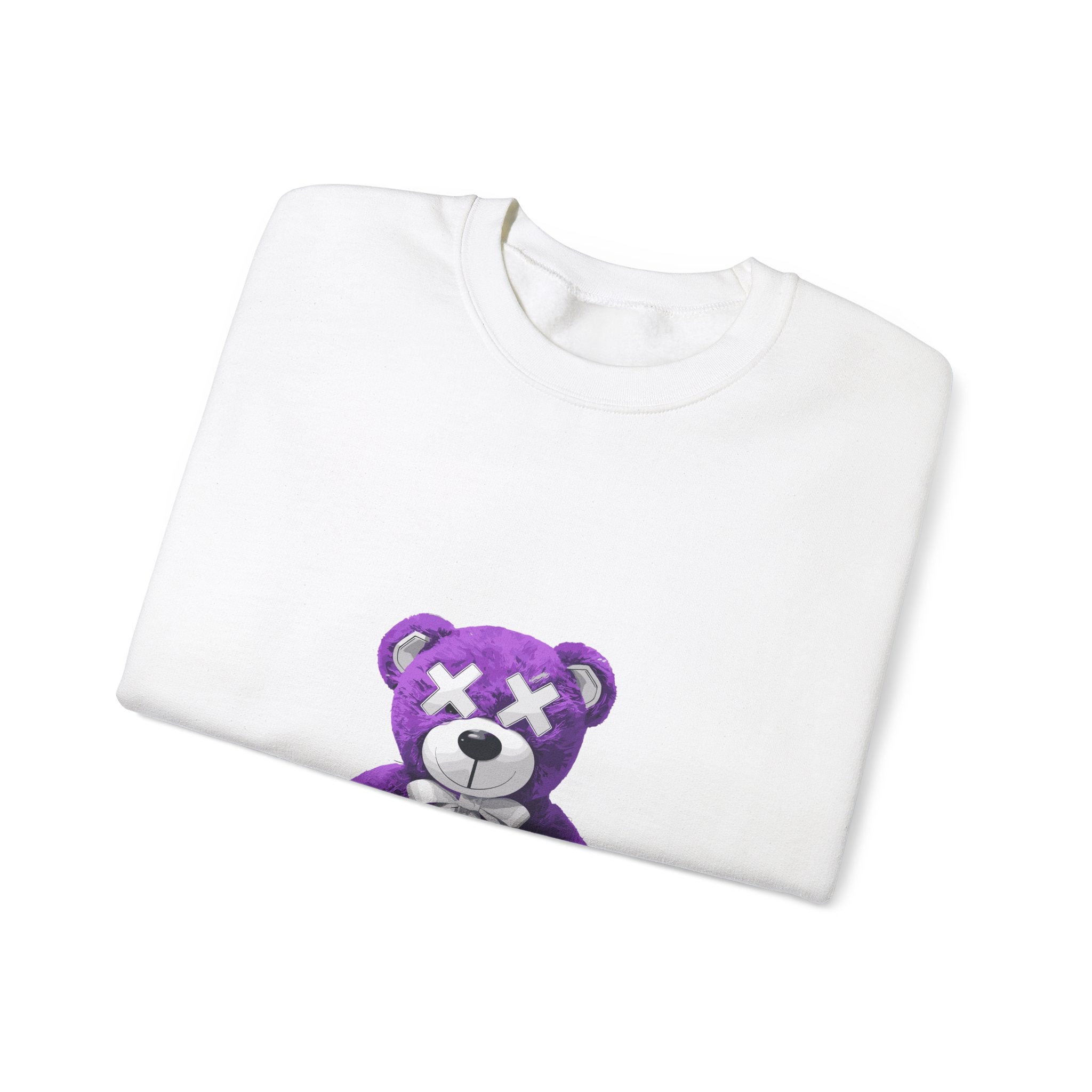 Unisex Heavy Blend™ Crewneck Sweatshirt - Purple Bear Graphic - Unique Streetwear Design