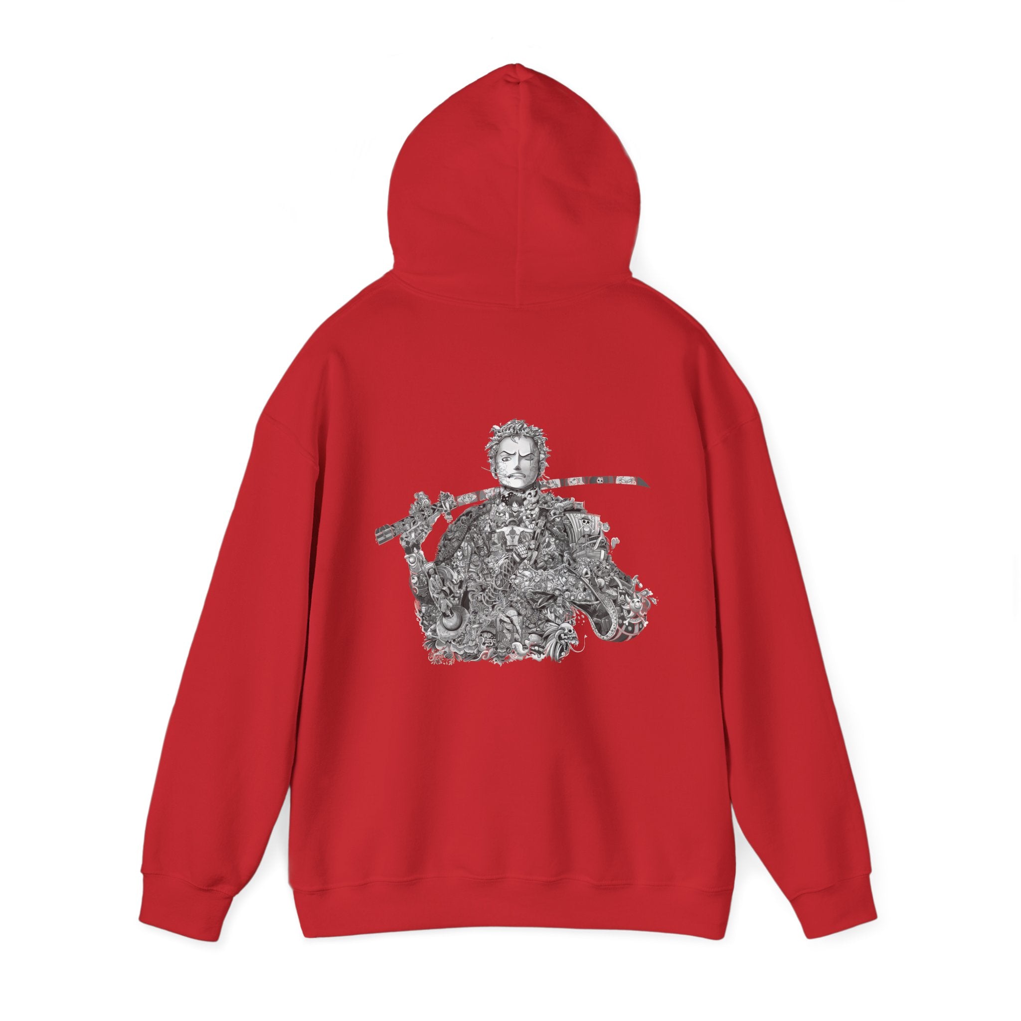 Unisex Hooded Sweatshirt with Artistic Warrior Design - Perfect for Casual Outings & Gifts