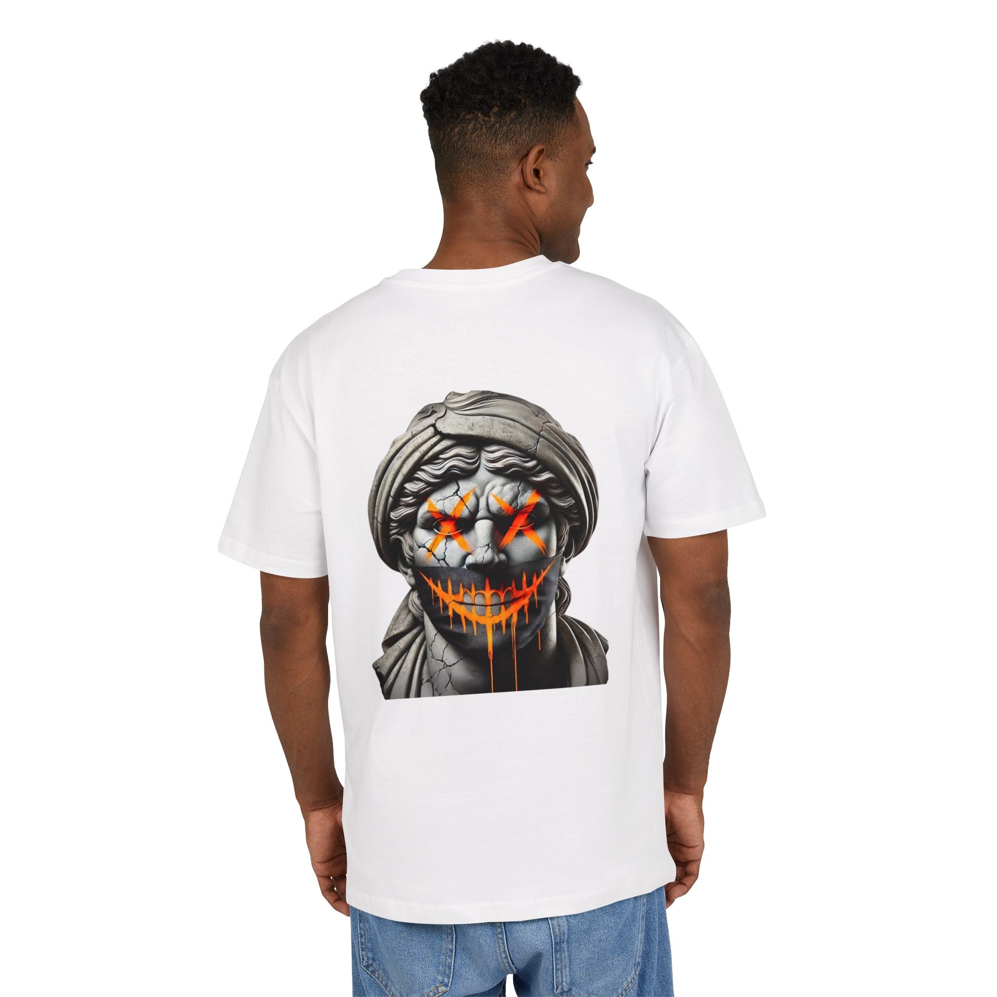Dripping Gangsta David Oversize Tee with Distorted Statue Design