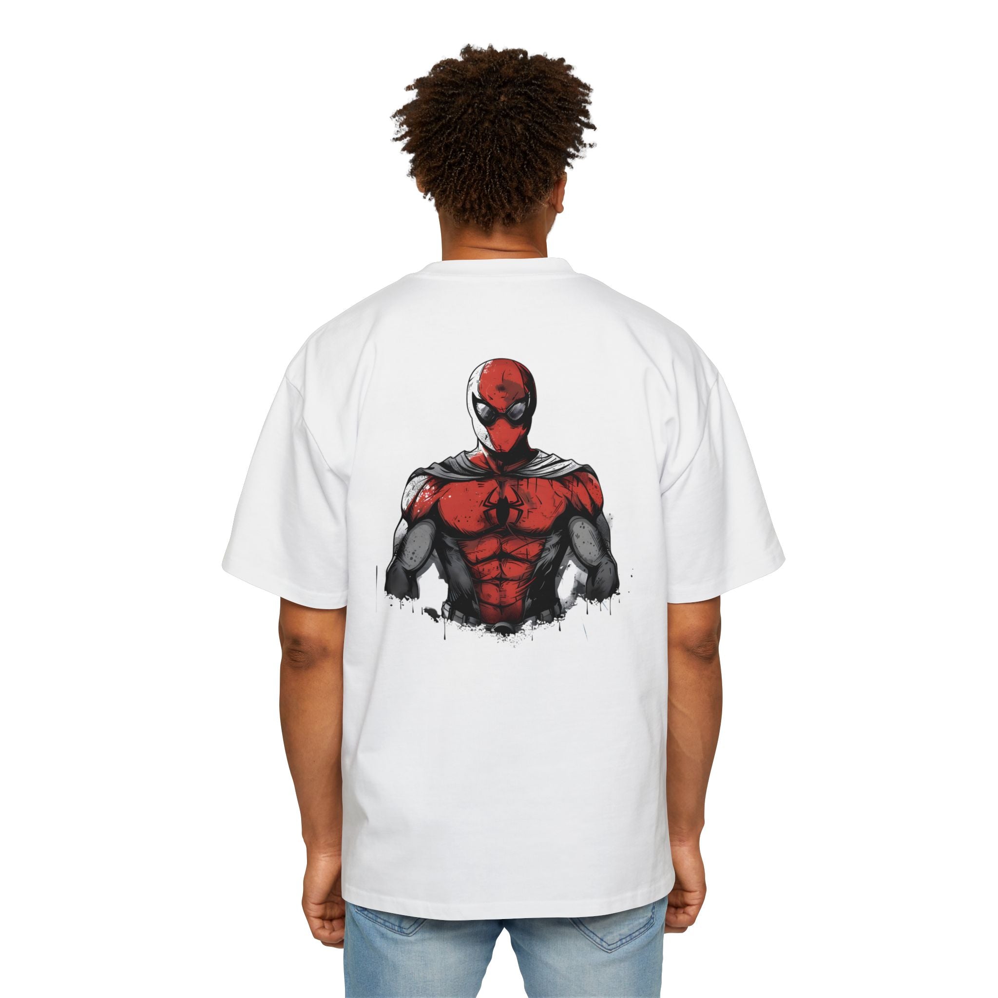 Spider-Man Oversized Tee for Fans - Red Comic Style Graphic T-Shirt