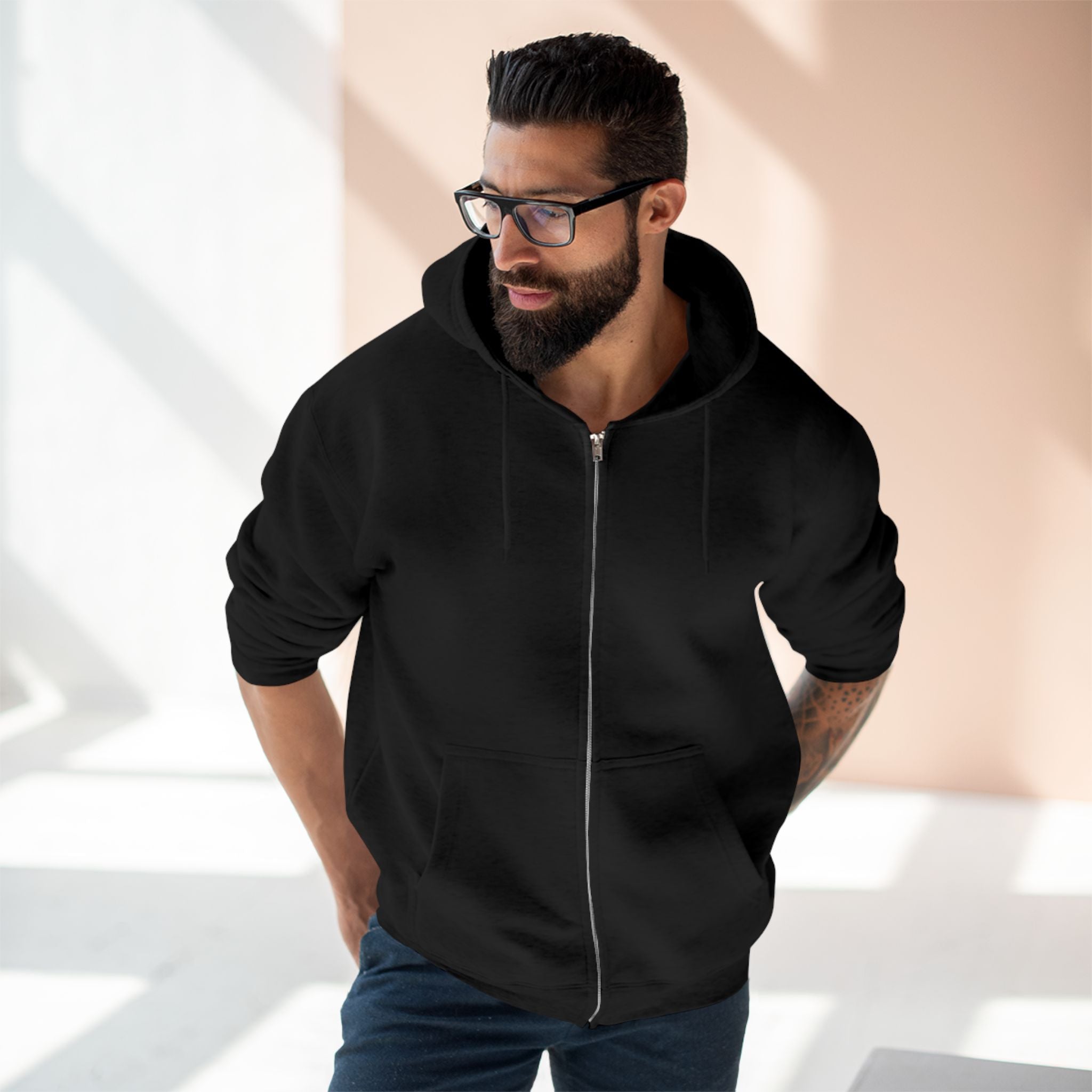 Unisex 'Unseen' Graphic Zip Hoodie - Casual Comfort & Style