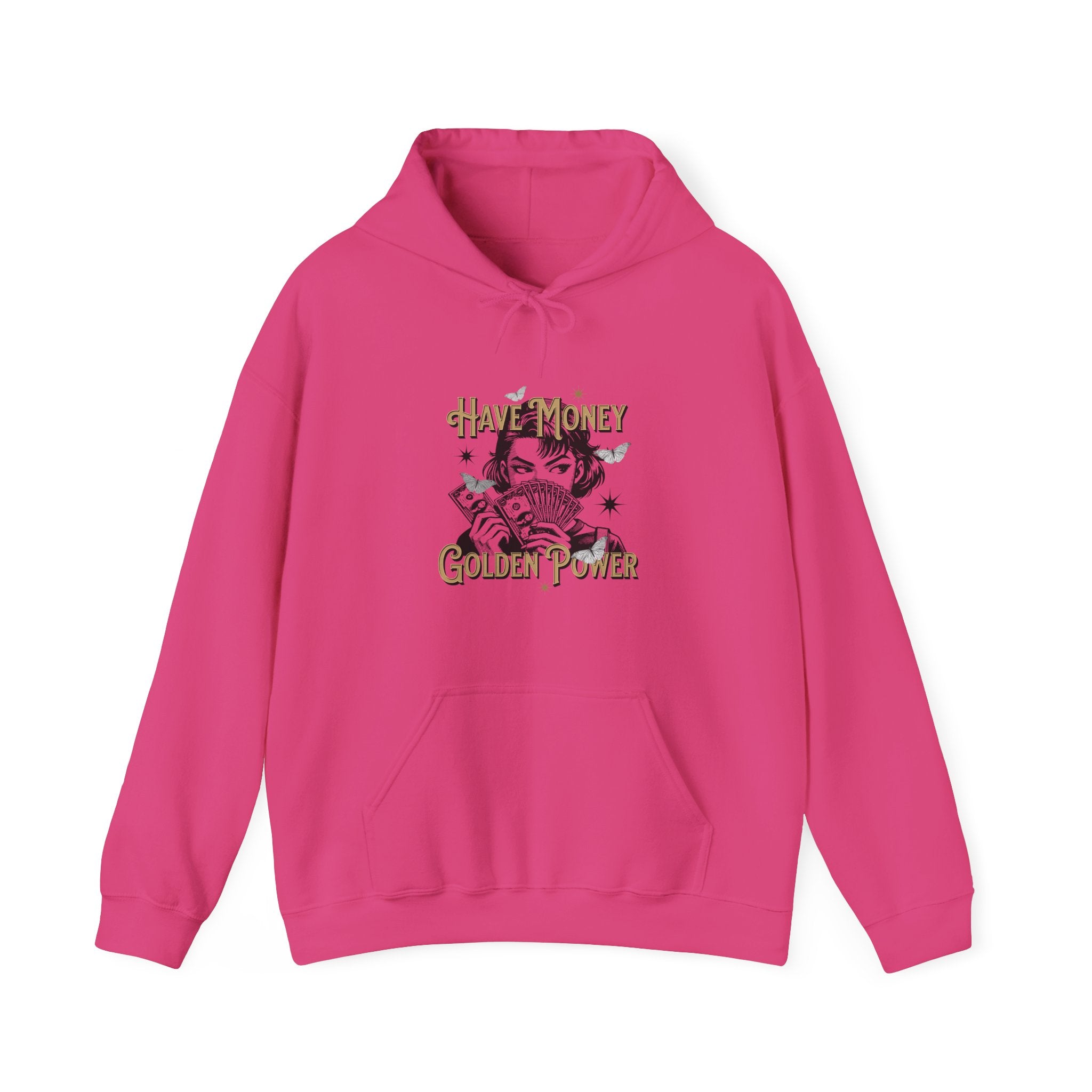 Have Money, Golden Power Graphic Unisex Heavy Blend™ Hooded Sweatshirt -