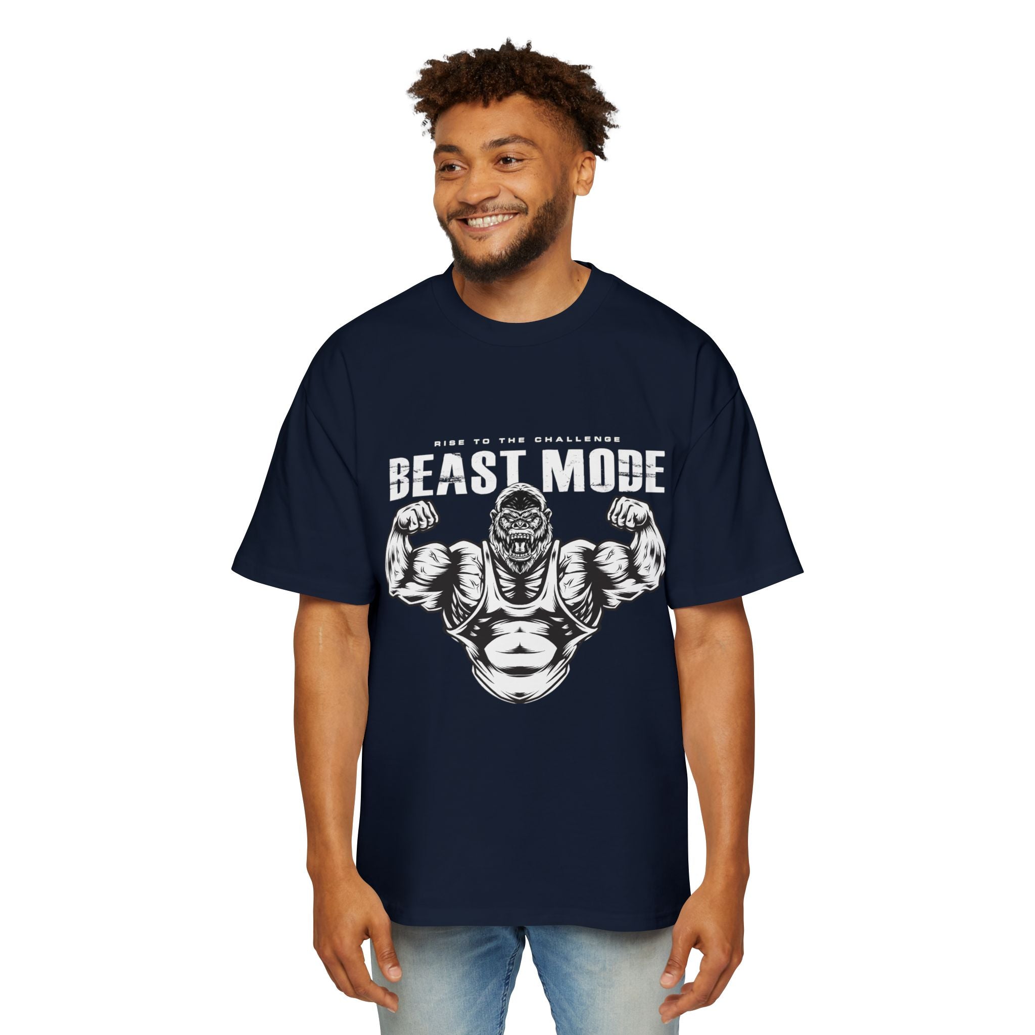 Heavy Oversized Tee - Beast Mode Gym Shirt for Fitness Enthusiasts