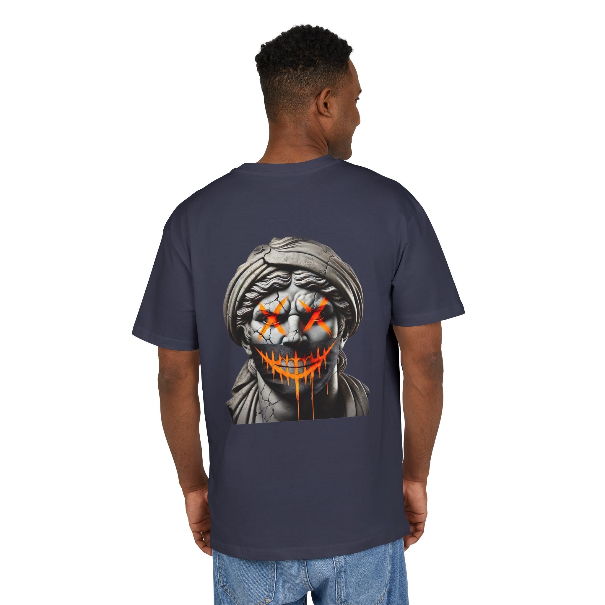 Dripping Gangsta David Oversize Tee with Distorted Statue Design