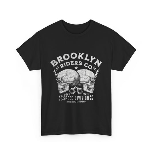 Brooklyn Riders Co. Heavy Cotton Tee - Unisex Graphic T-Shirt for Motorcycle Enthusiasts