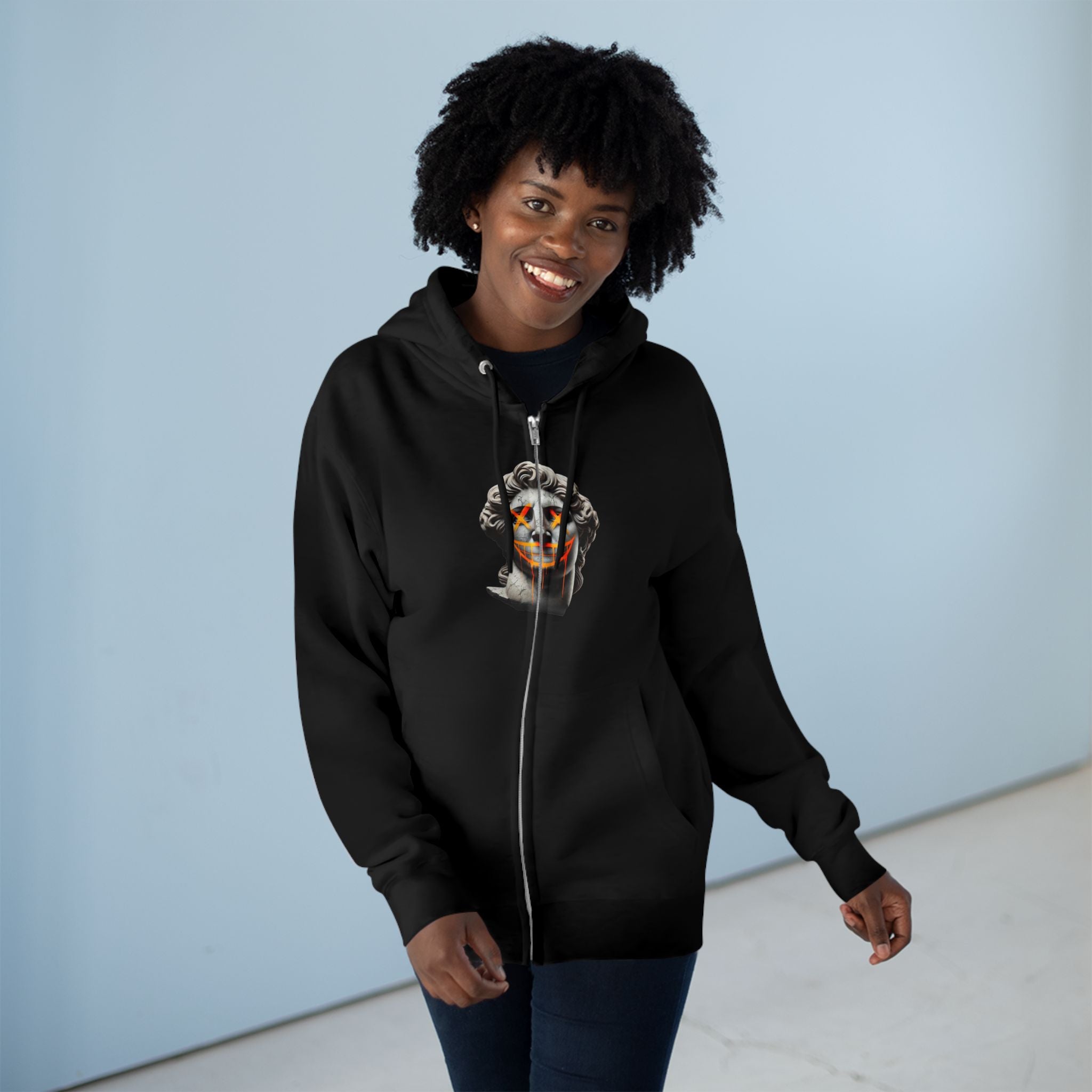 Dripping Gangsta David Unisex Zip Hoodie - Unique Graphic Design for Statement Style