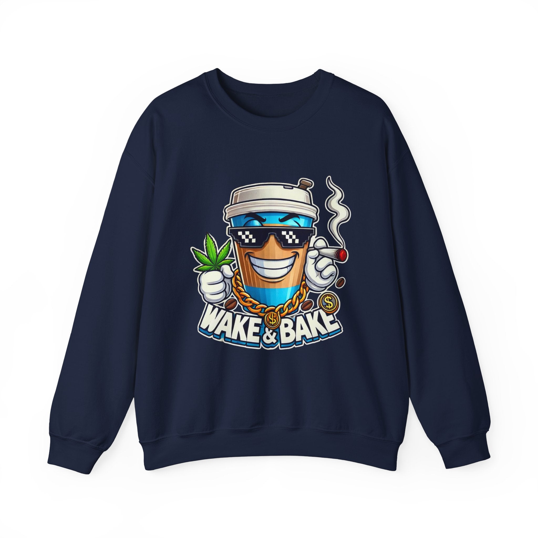 Wake & Bake Unisex Heavy Blend™ Crewneck Sweatshirt - Perfect for Cozy Days & Cannabis Enthusiasts