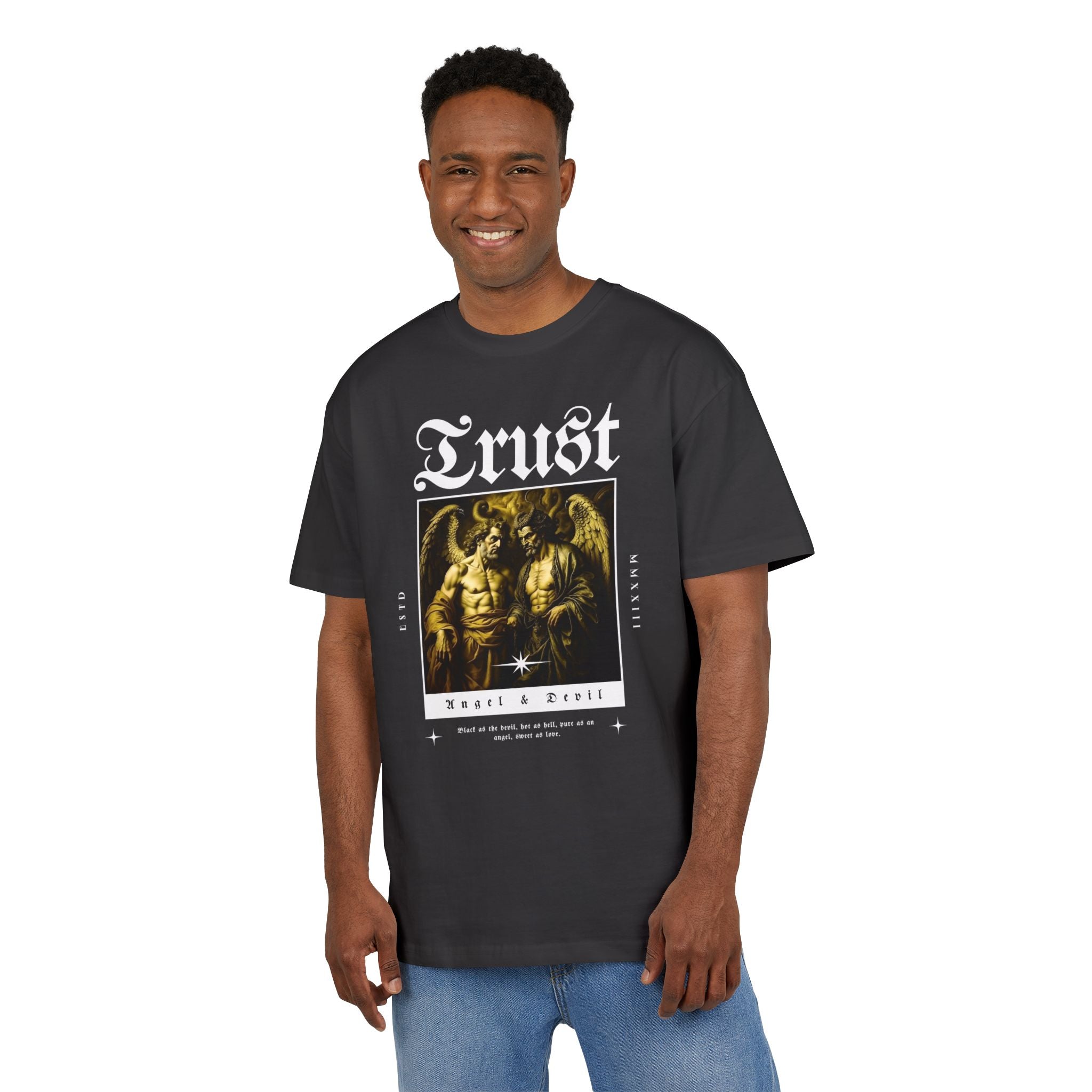 Trust Oversize Unisex Tee – Angel & Devil Design
