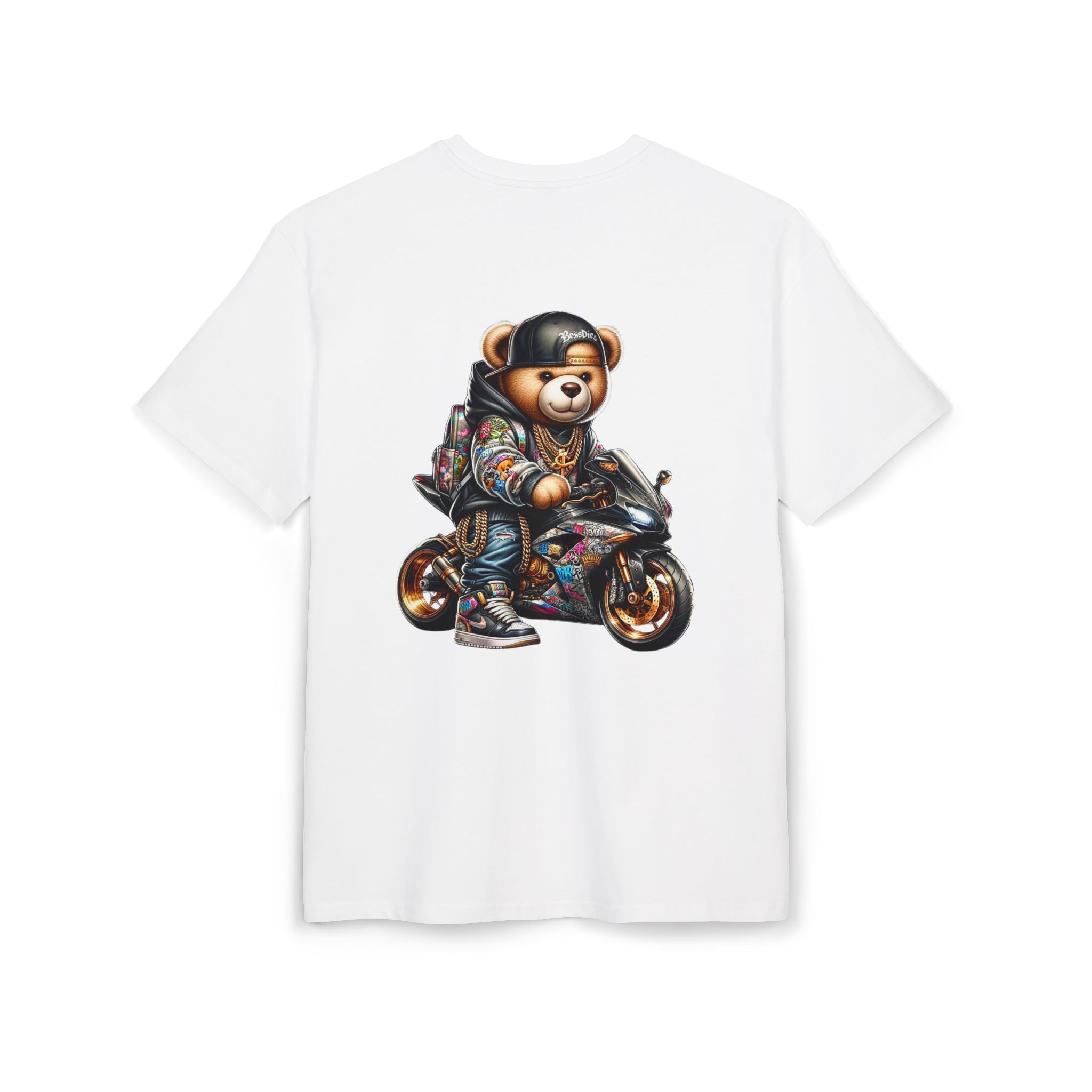 Gangsta Biker Teddy Bear Unisex Heavy Oversize Tee