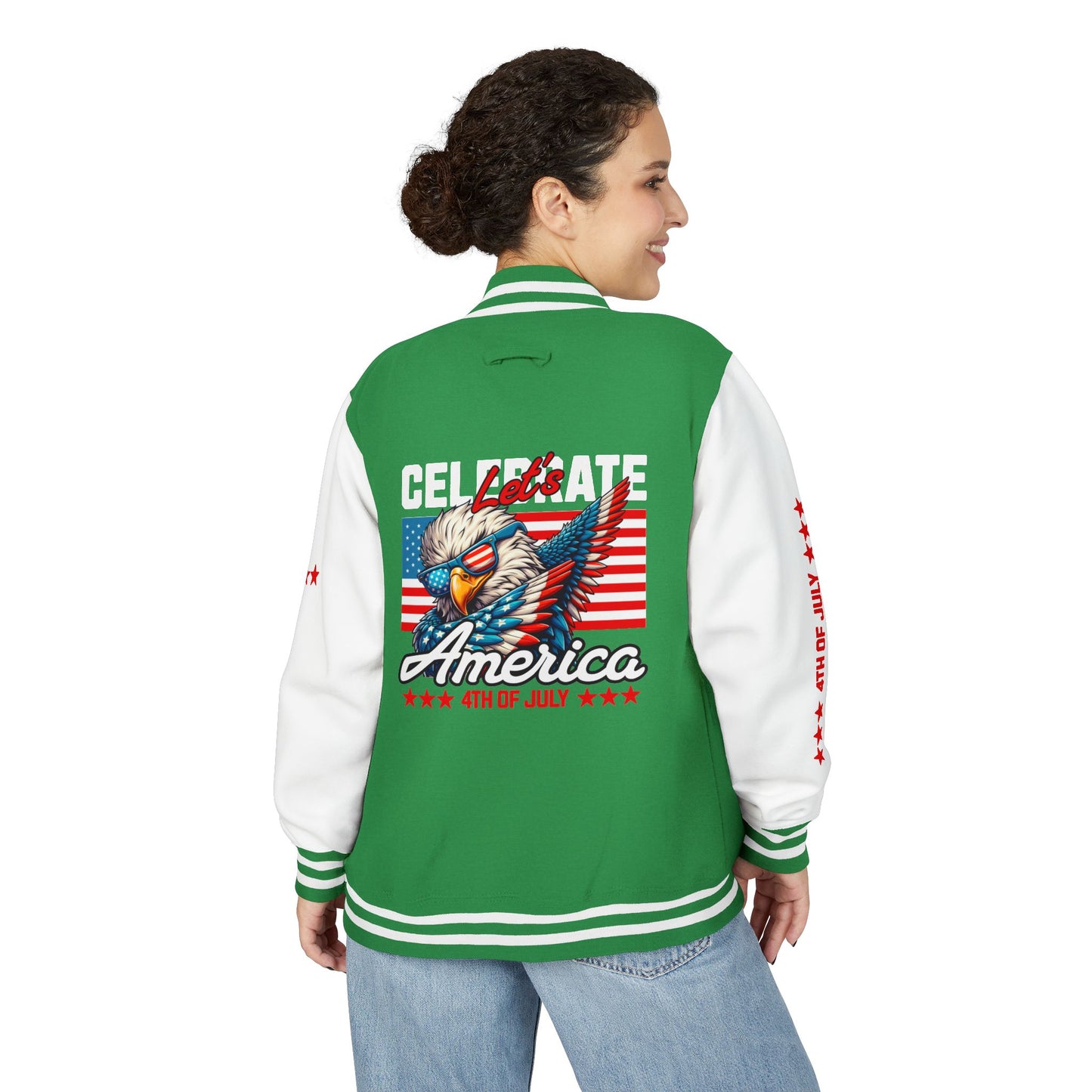 Unisex Heavyweight Letterman Jacket - Celebrate America 4th of July