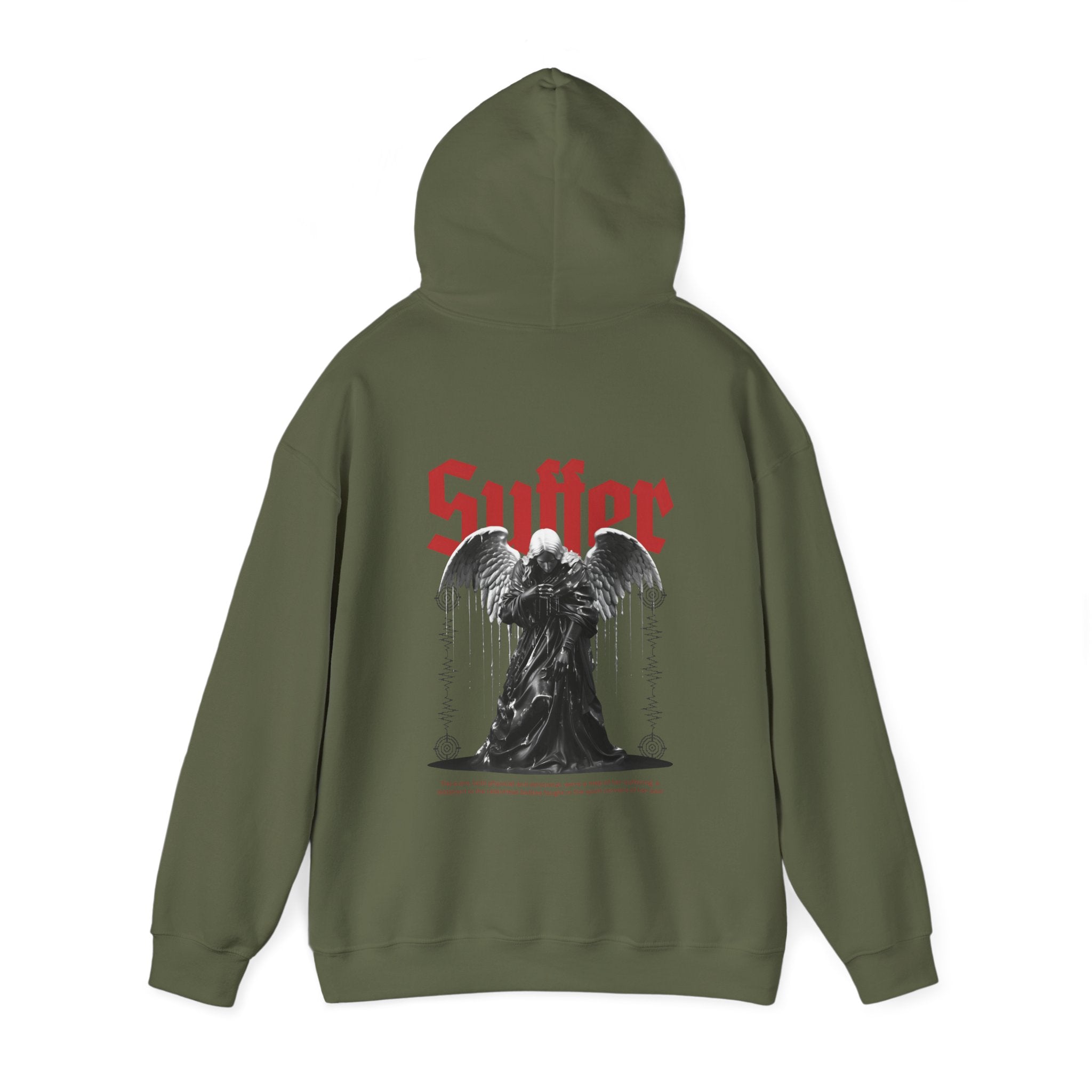 Gothic Unisex Hooded Sweatshirt - 'Suffer' Design
