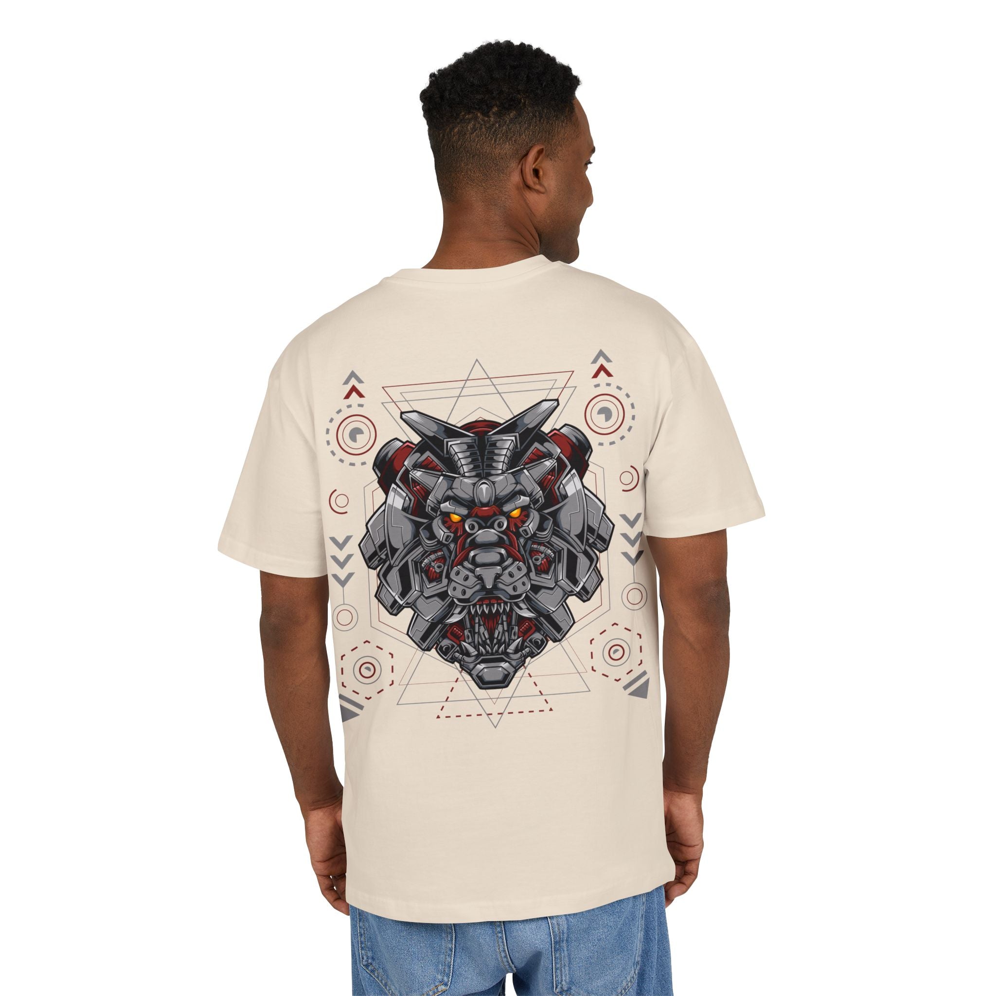 Samurai Lion Unisex Heavy Oversize Tee - Bold Graphic Design